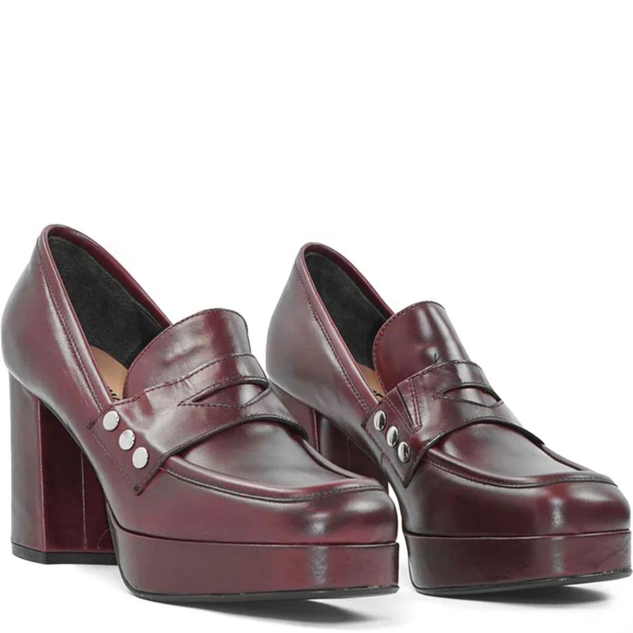CARMENS Loaferiai moterims, Vyšninė, Charlie clam loafers 1
