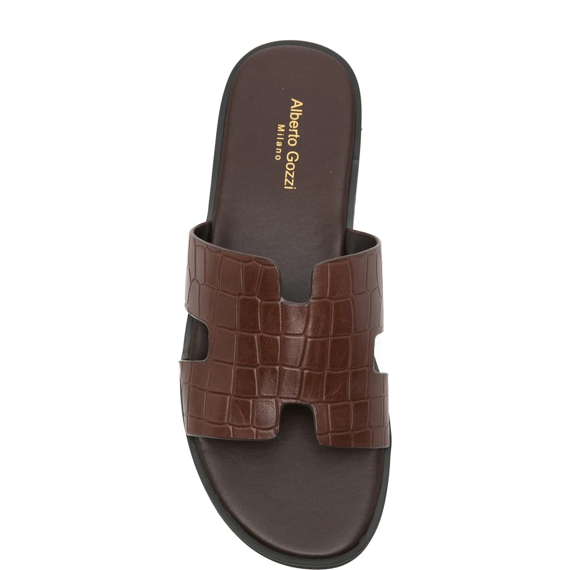ALBERTO GOZZI Šlepetės vyrams, Ruda, Slippers 4