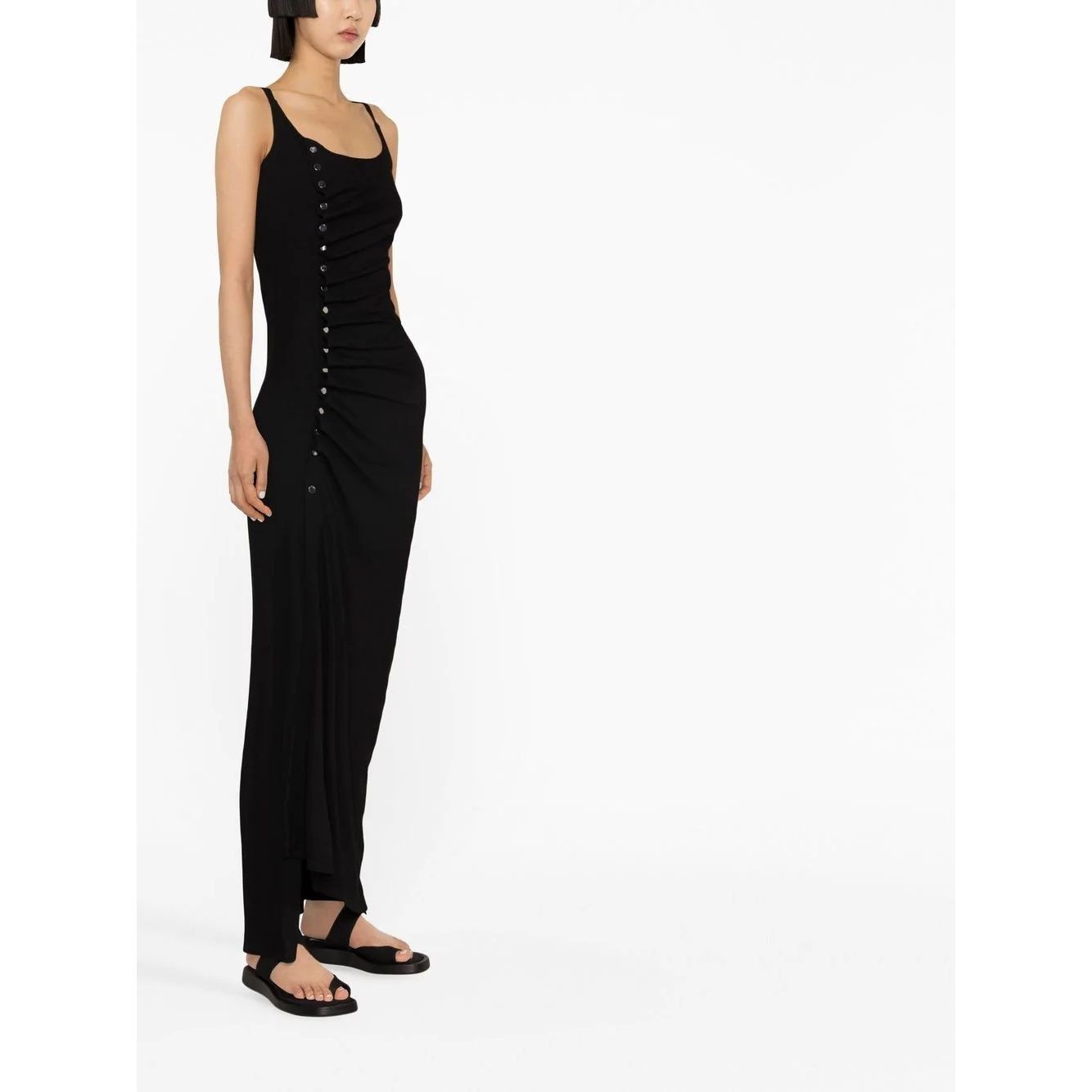 PACO RABANNE Maxi suknelė moterims, Juoda, Tank top sleeve dress 3