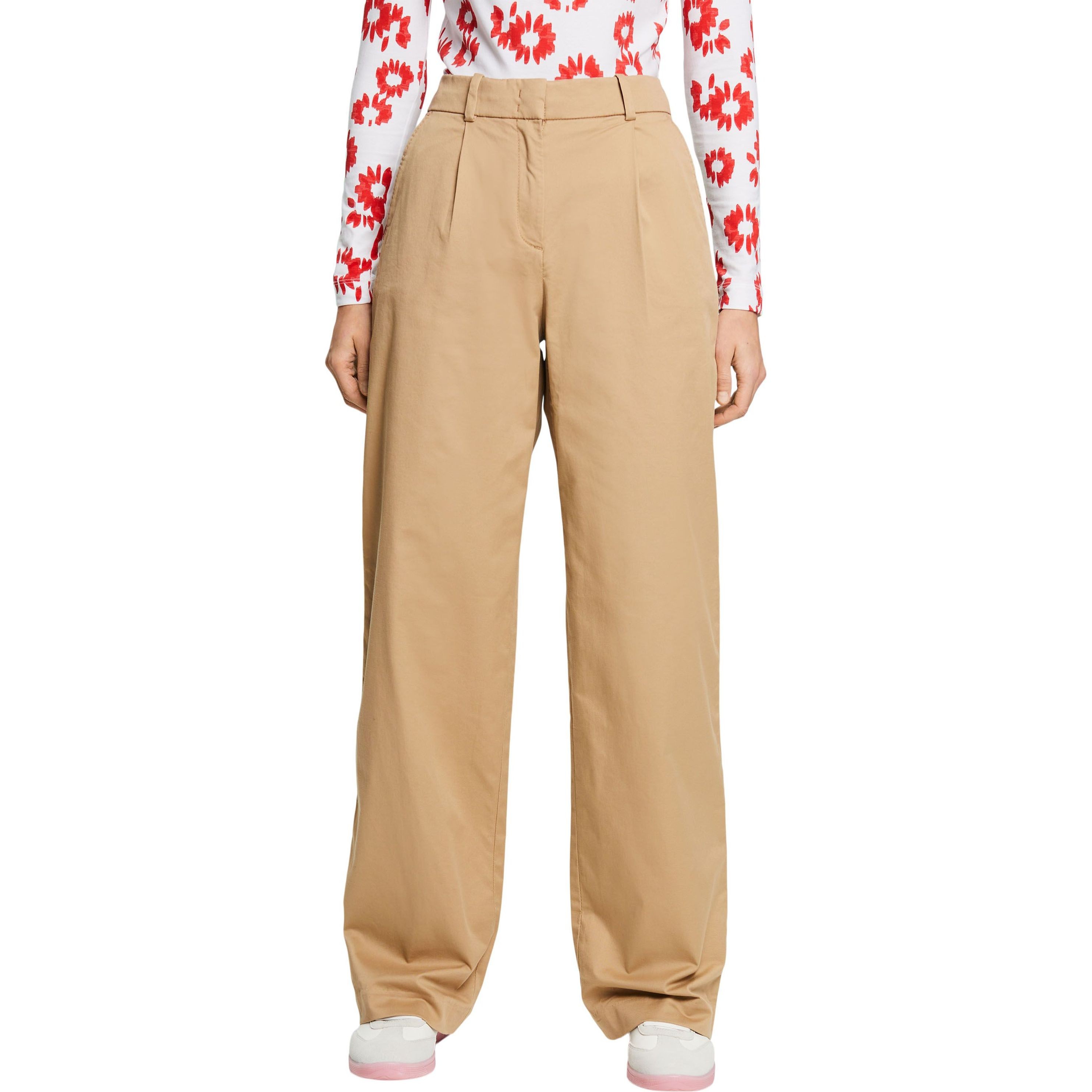 ESPRIT Kelnės moterims, Smėlio, iconic chino pants 2