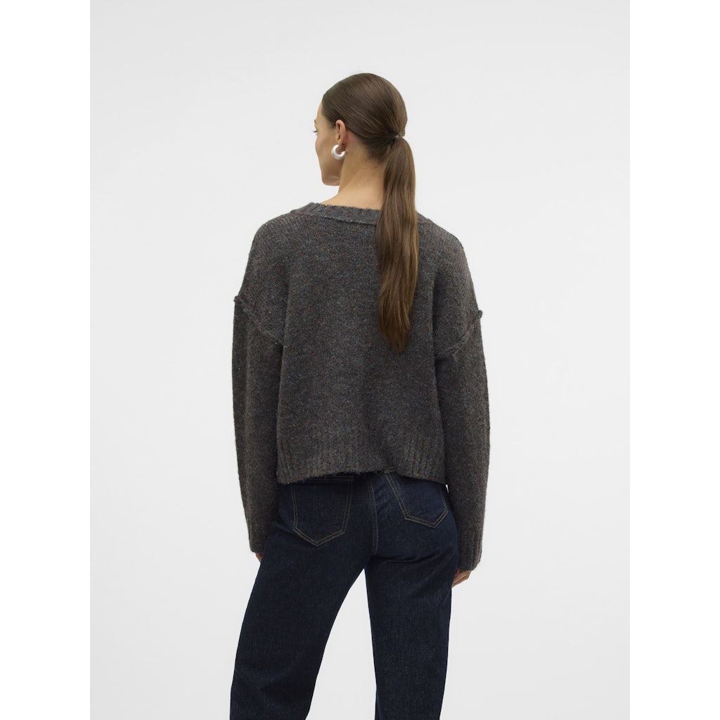 VERO MODA Kardiganas moterims, Pilka, Ingrid v-neck cardigan 6