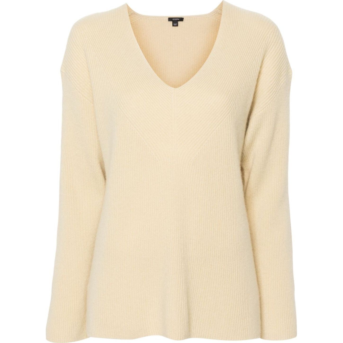 JOSEPH Megztinis su V apykakle moterims, Smėlio, V neck longsleeve
