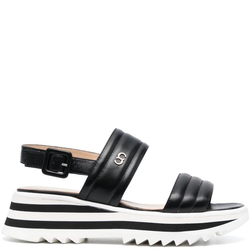 CESARE CASADEI Basutės moterims, Juoda, Wedge sandals 1