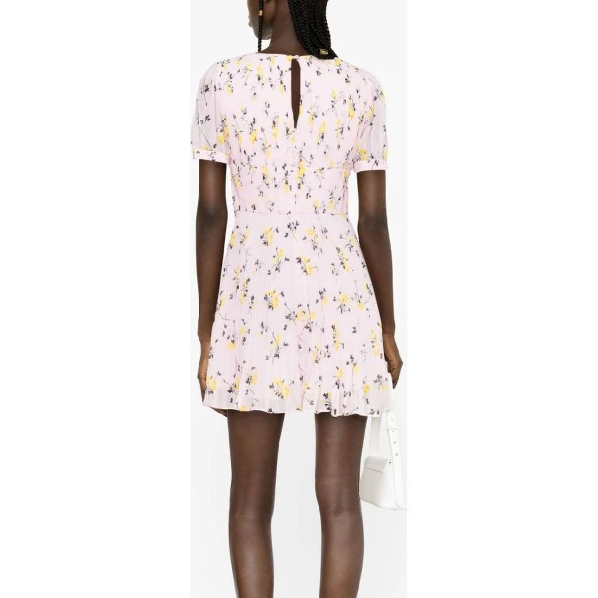 SELF PORTRAIT Mini suknelė moterims, Rožinė, Pink floral print mini dress 4
