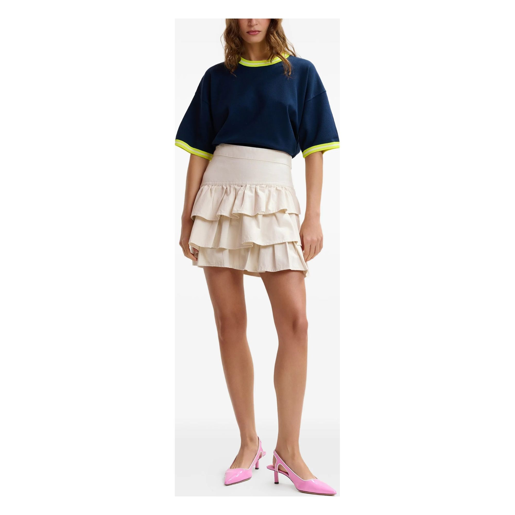 ESSENTIEL ANTWERP Mini sijonas moterims, Smėlio, 1 colour denim miniskirt 2