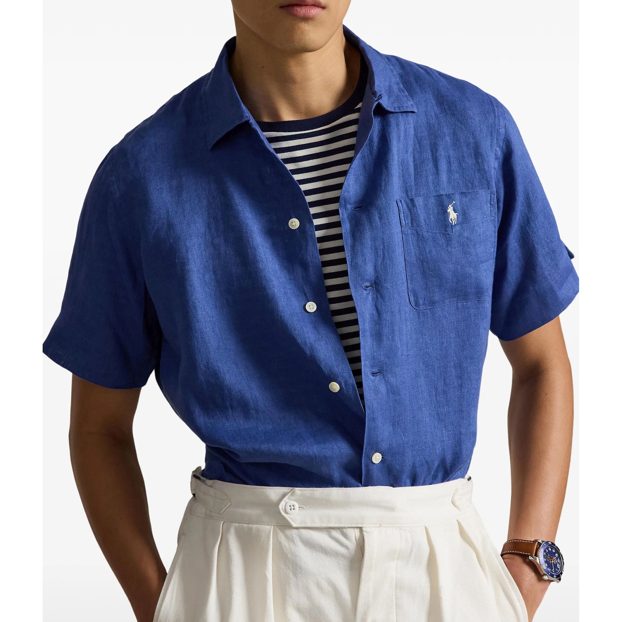 POLO RALPH LAUREN Marškiniai trump. rankovėmis vyrams, Mėlyna, Short sleeve-sport shirt 3