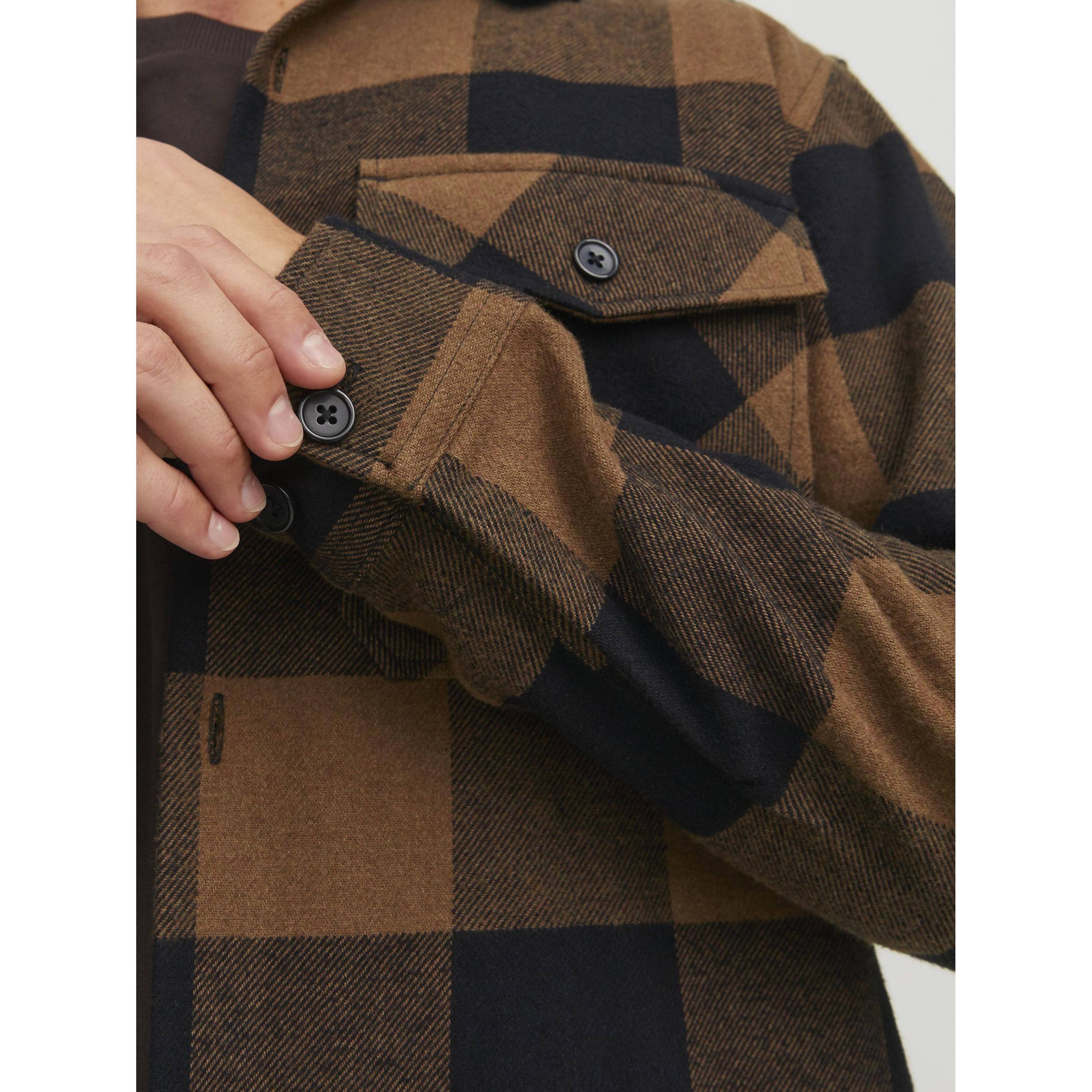 JACK & JONES Marškiniai vyrams, Žalia, JPRROY CHECK OVERSHIRT 3