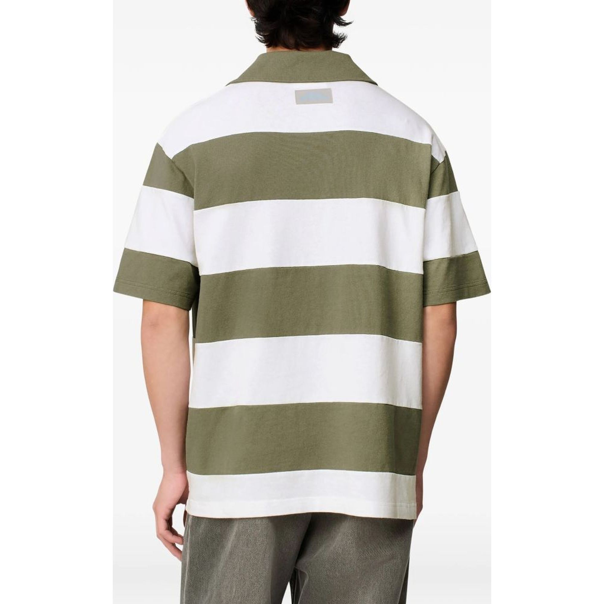 AXEL ARIGATO Polo marškiniai trumpos rank. vyrams, Žalia, Striped polo t-shirt 4