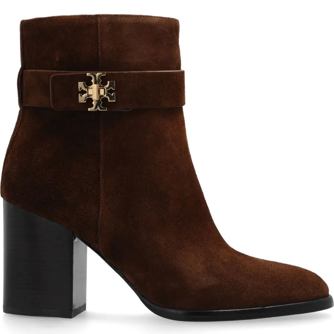 TORY BURCH Aulinukai moterims, Ruda, T lock heeled ankle boot 80mm 1