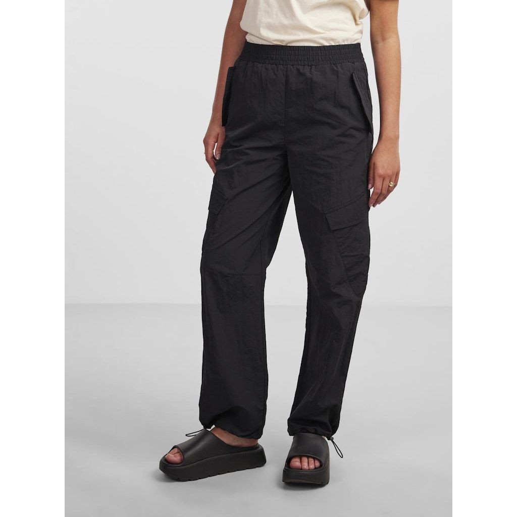 PIECES Kelnės moterims, Juoda, PCJILL MW CARGO JOGG 3