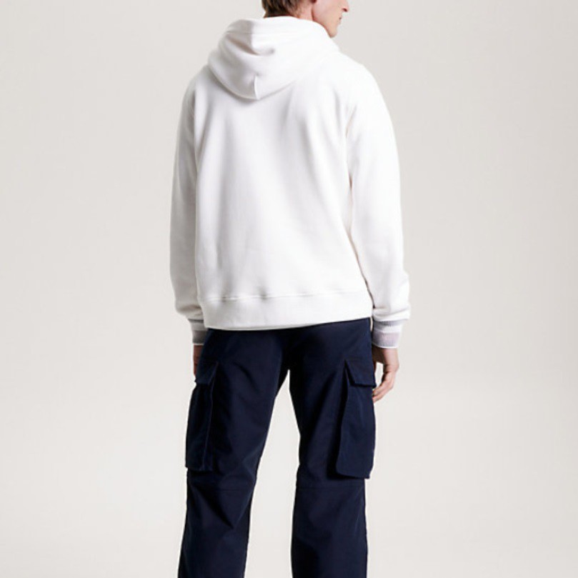 TOMMY HILFIGER Džemperis vyrams, Balta, Monotype collegiate hoodie 3