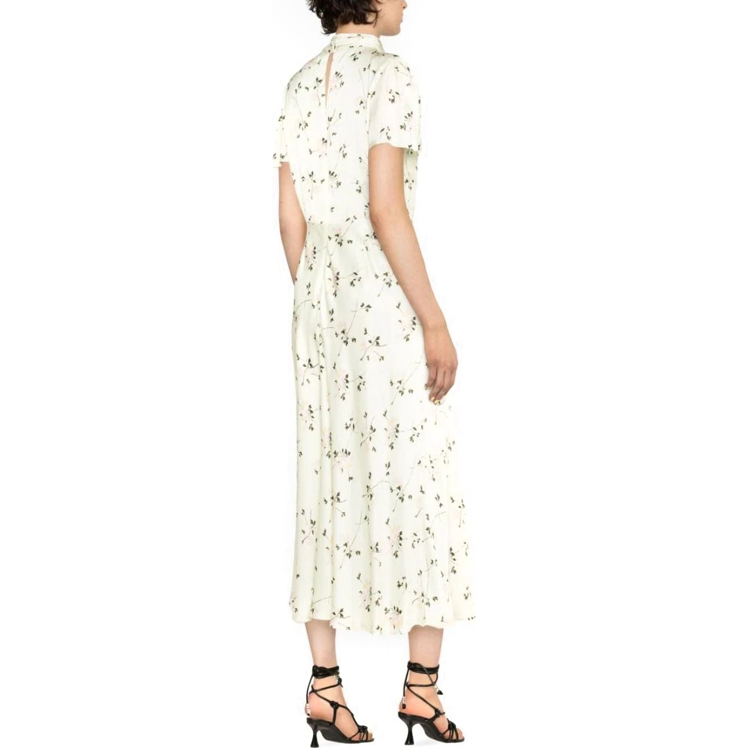 SELF PORTRAIT Midi suknelė moterims, Žalia, Green floral print midi dress 3