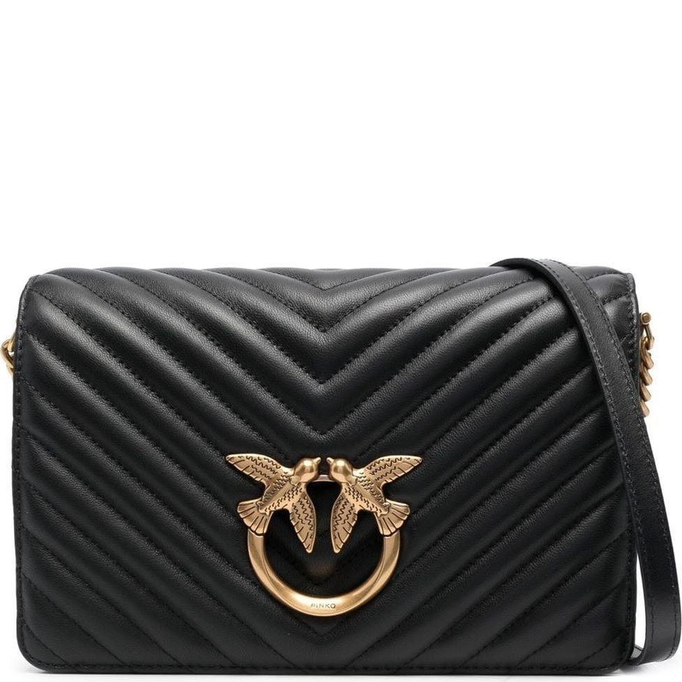 PINKO Rankinė per petį moterims, Juoda, Love click classic 1