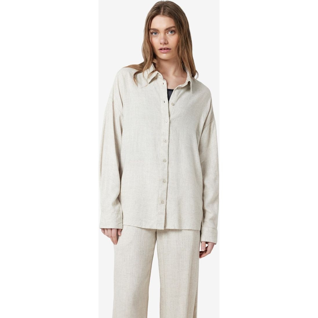NOISY MAY Marškiniai moterims, Smėlio, NMLEILANI L/S 2