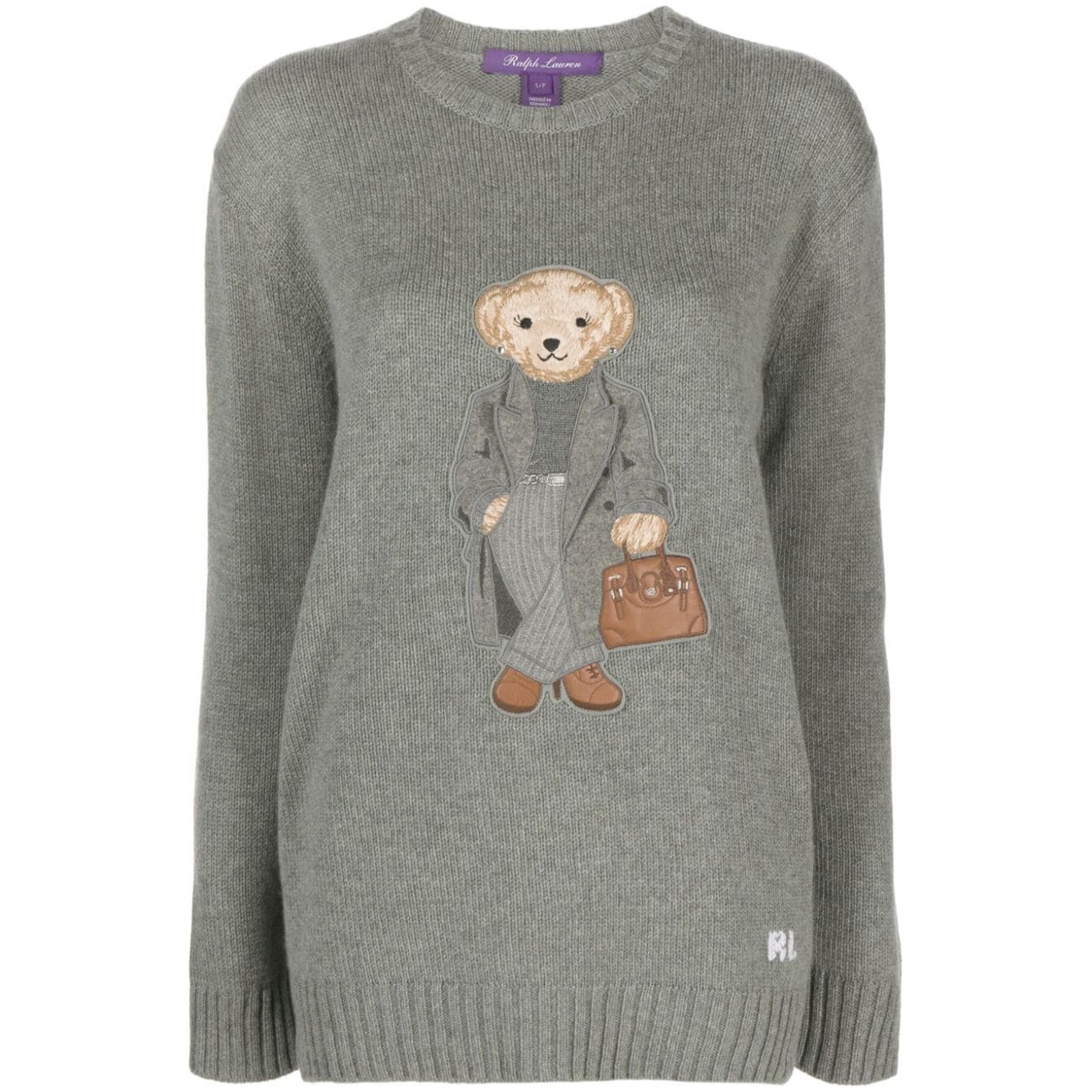 RALPH LAUREN Sportinis nertinis moterims, Pilka, Coat bear long sleeve pullover 1