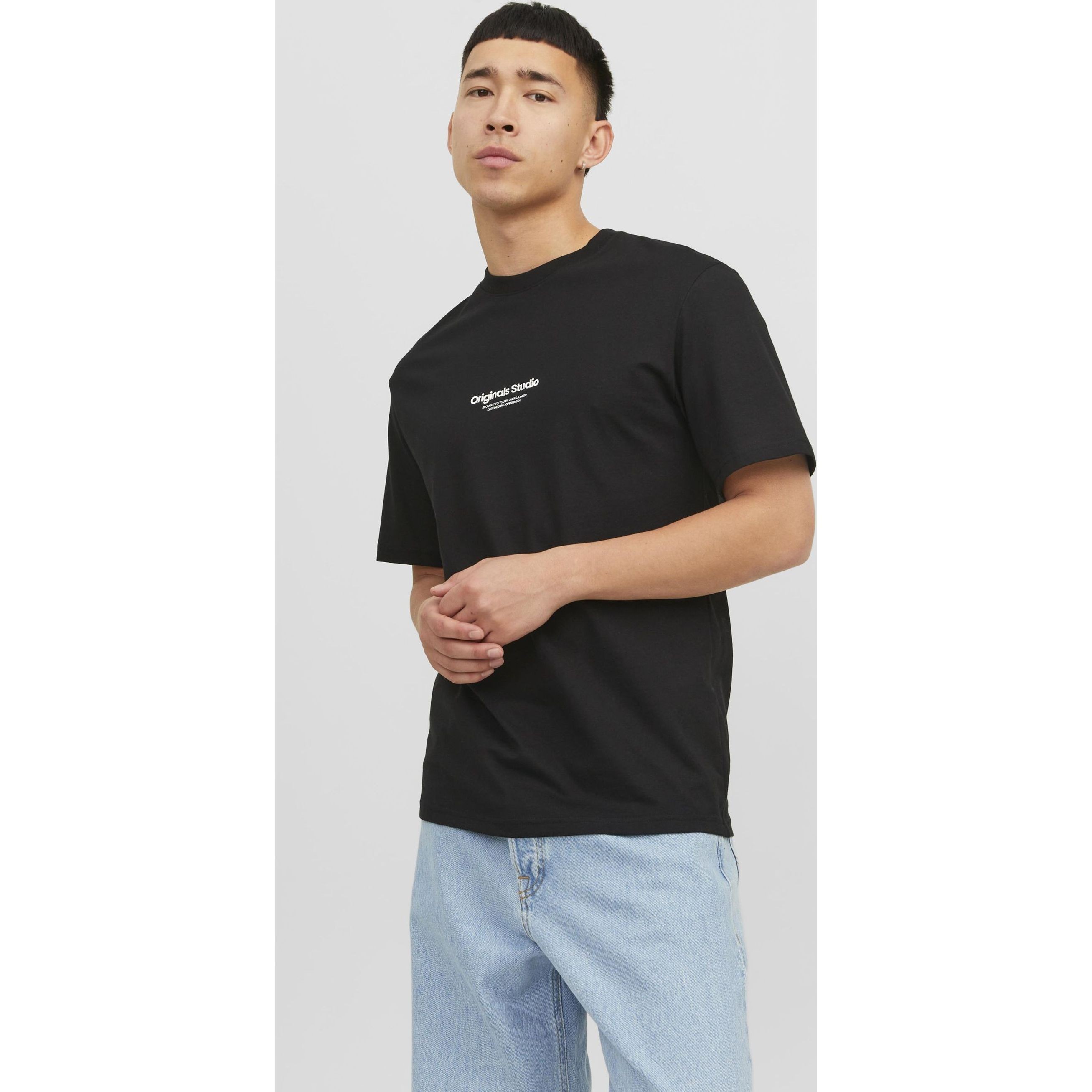 JACK & JONES Marškinėliai vyrams, Juoda, JORVESTERBRO TEE SS 2
