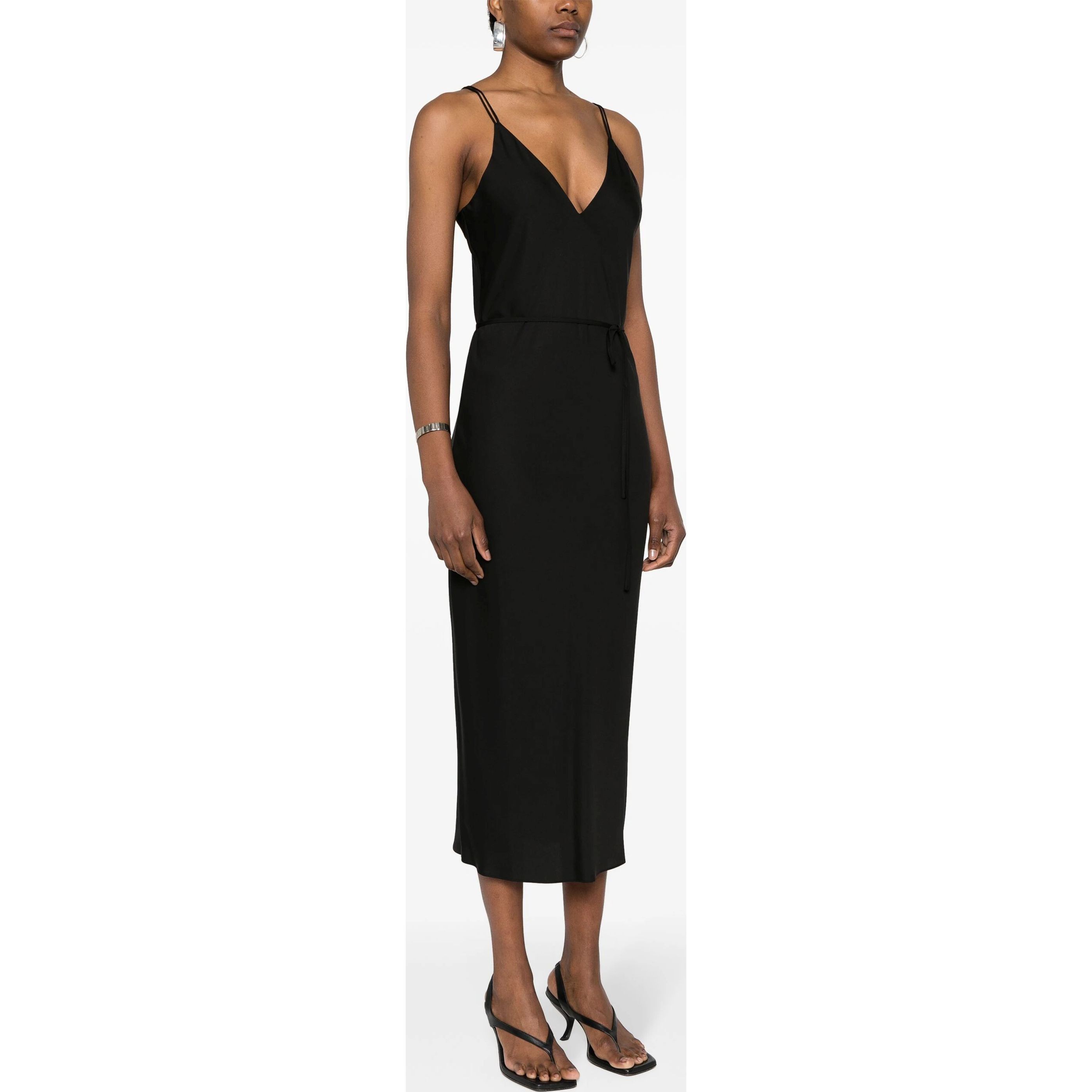 CALVIN KLEIN Maxi suknelė moterims, Juoda, Slip dress 2