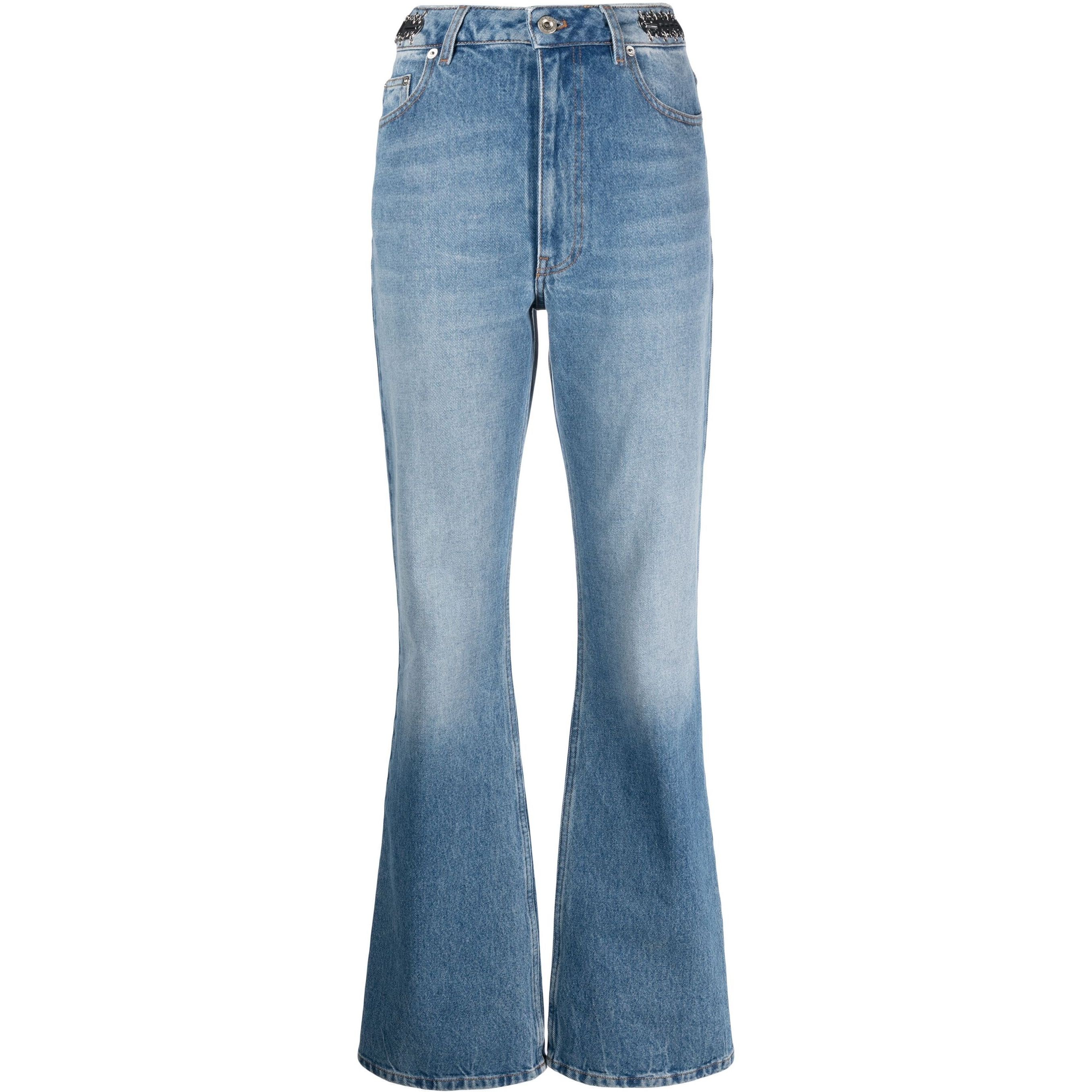PACO RABANNE Platėjantys džinsai moterims, Mėlyna, FLARE PANTS 1