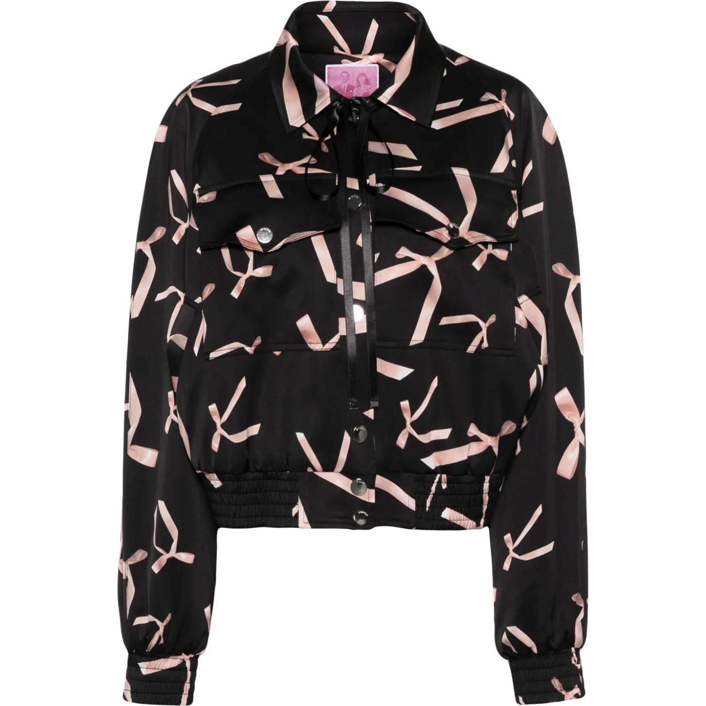 PINKO Bomberis moterims, Marga, Bow-print bomber