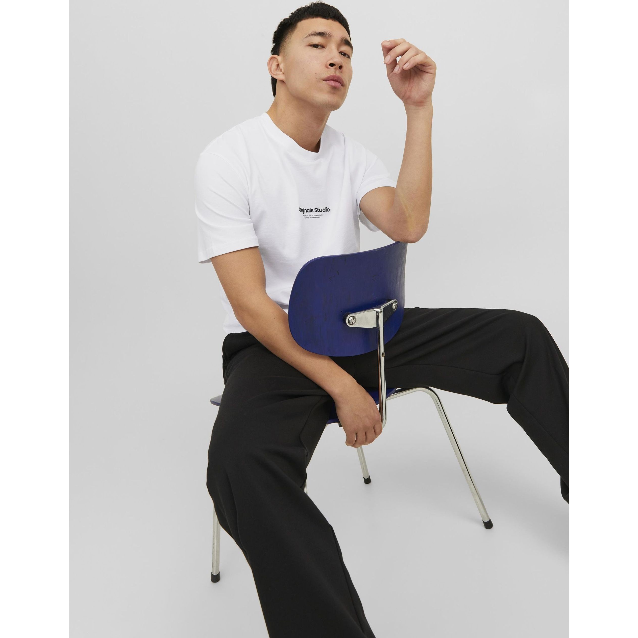 JACK & JONES Marškinėliai vyrams, Balta, JORVESTERBRO TEE SS 7