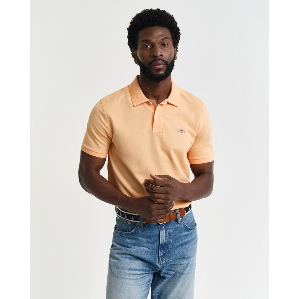 GANT Polo marškiniai trumpos rank. vyrams, Oranžinė, Reg shield SS pique polo 2