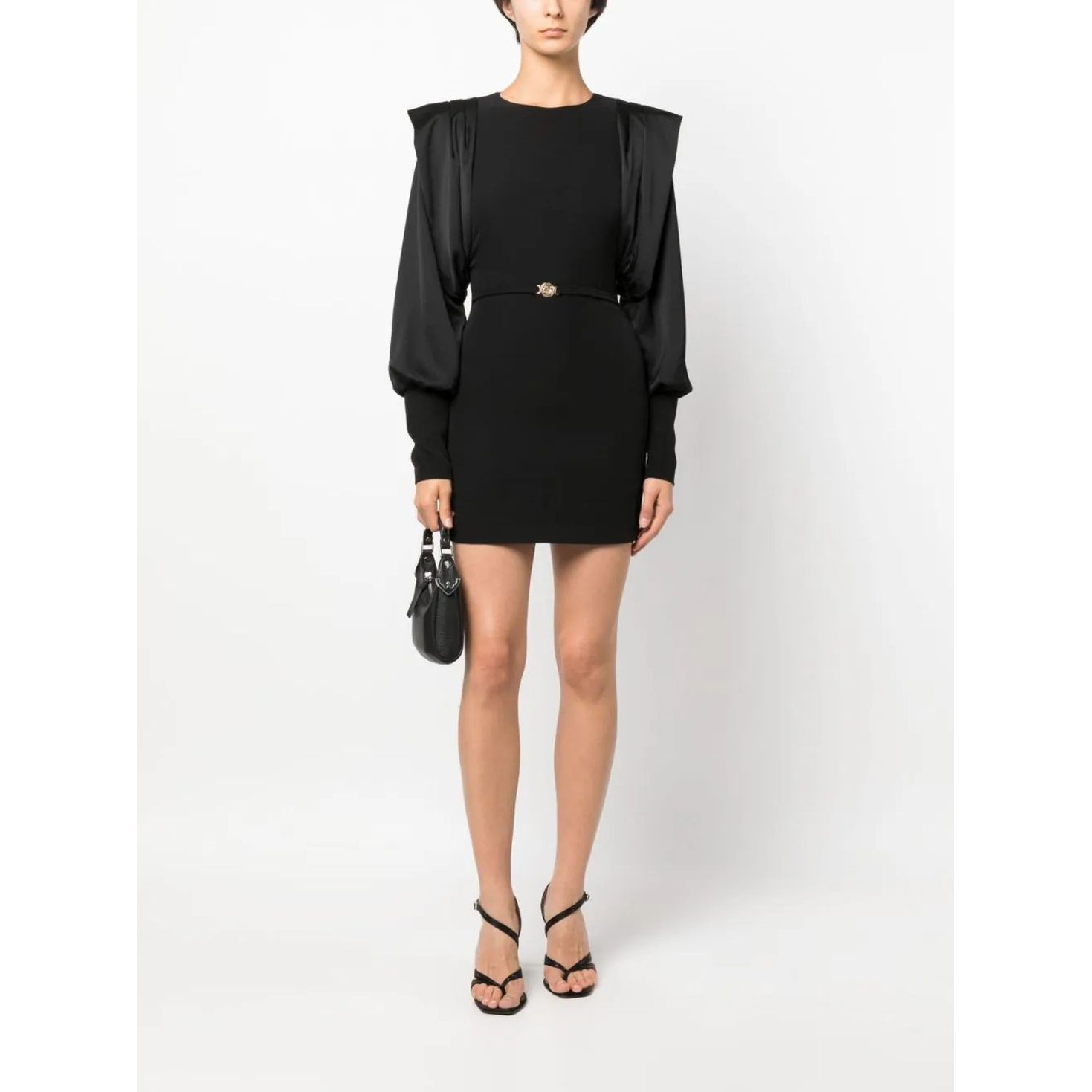 JUST CAVALLI Mini suknelė moterims, Juoda, Long sleeve dress 2