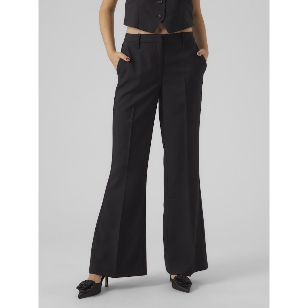 VERO MODA Kelnės moterims, Juoda, VMAVERY MR FLARED PA 2