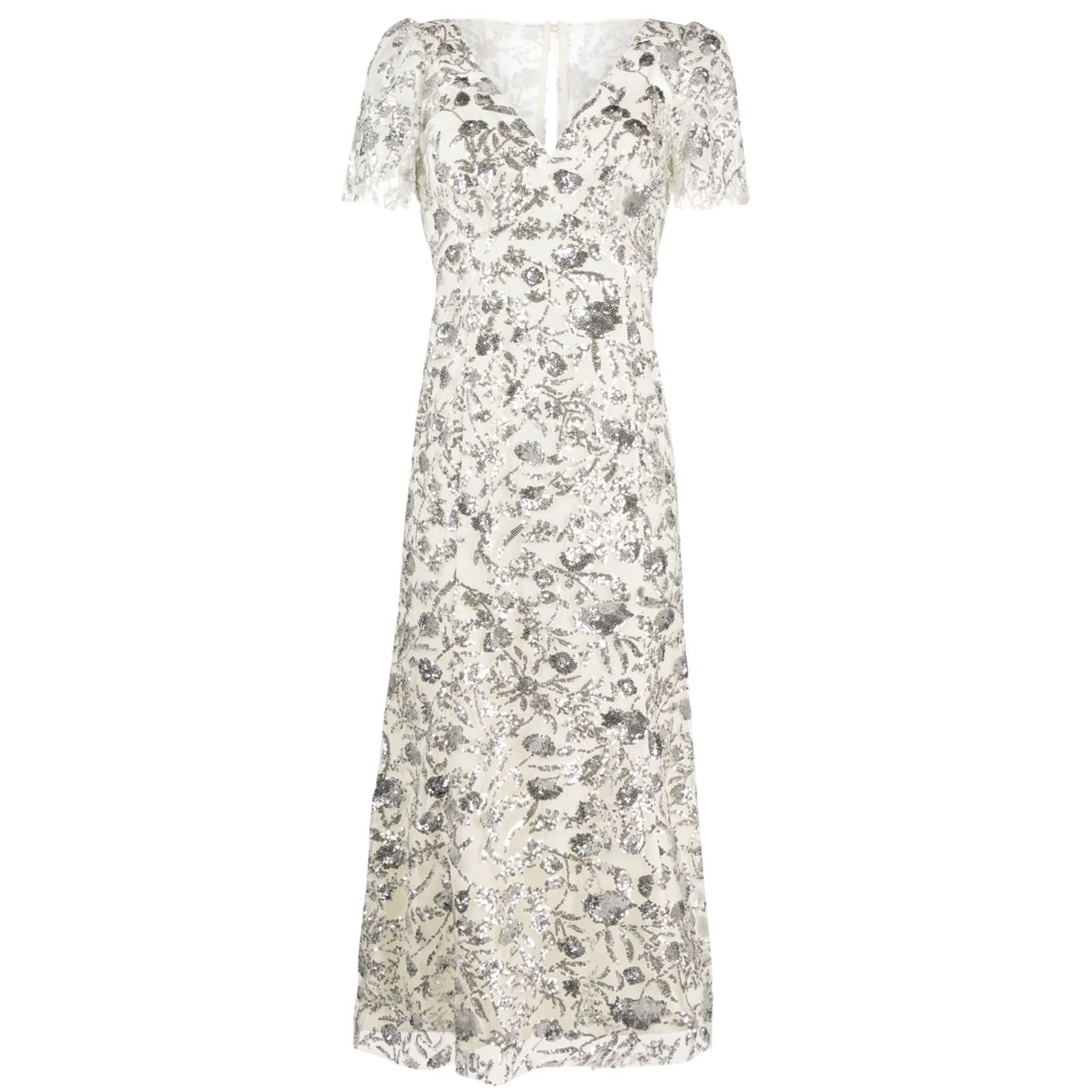 SELF PORTRAIT Midi suknelė moterims, Kūno, Champagne sequinned midi dress 1