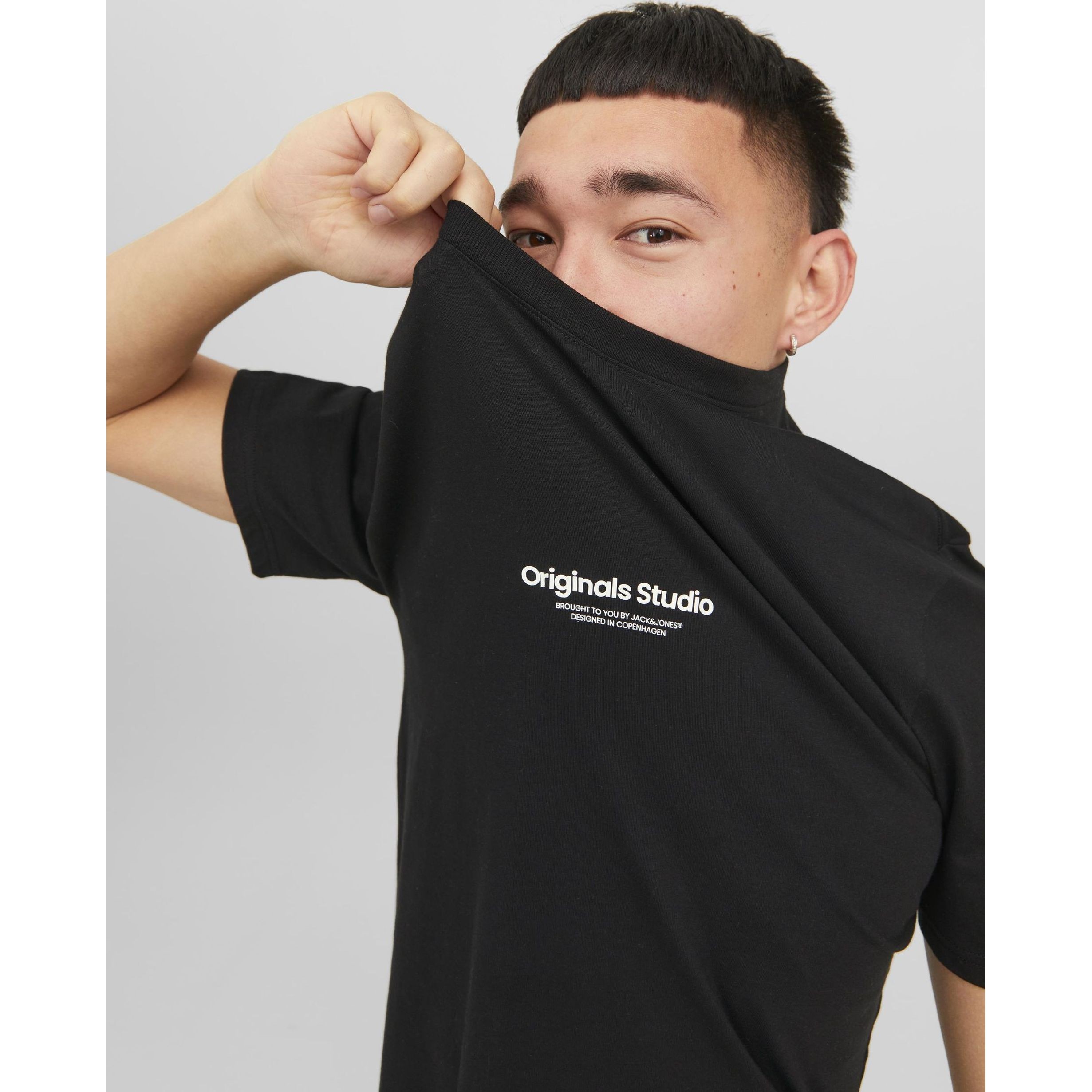 JACK & JONES Marškinėliai vyrams, Juoda, JORVESTERBRO TEE SS 7