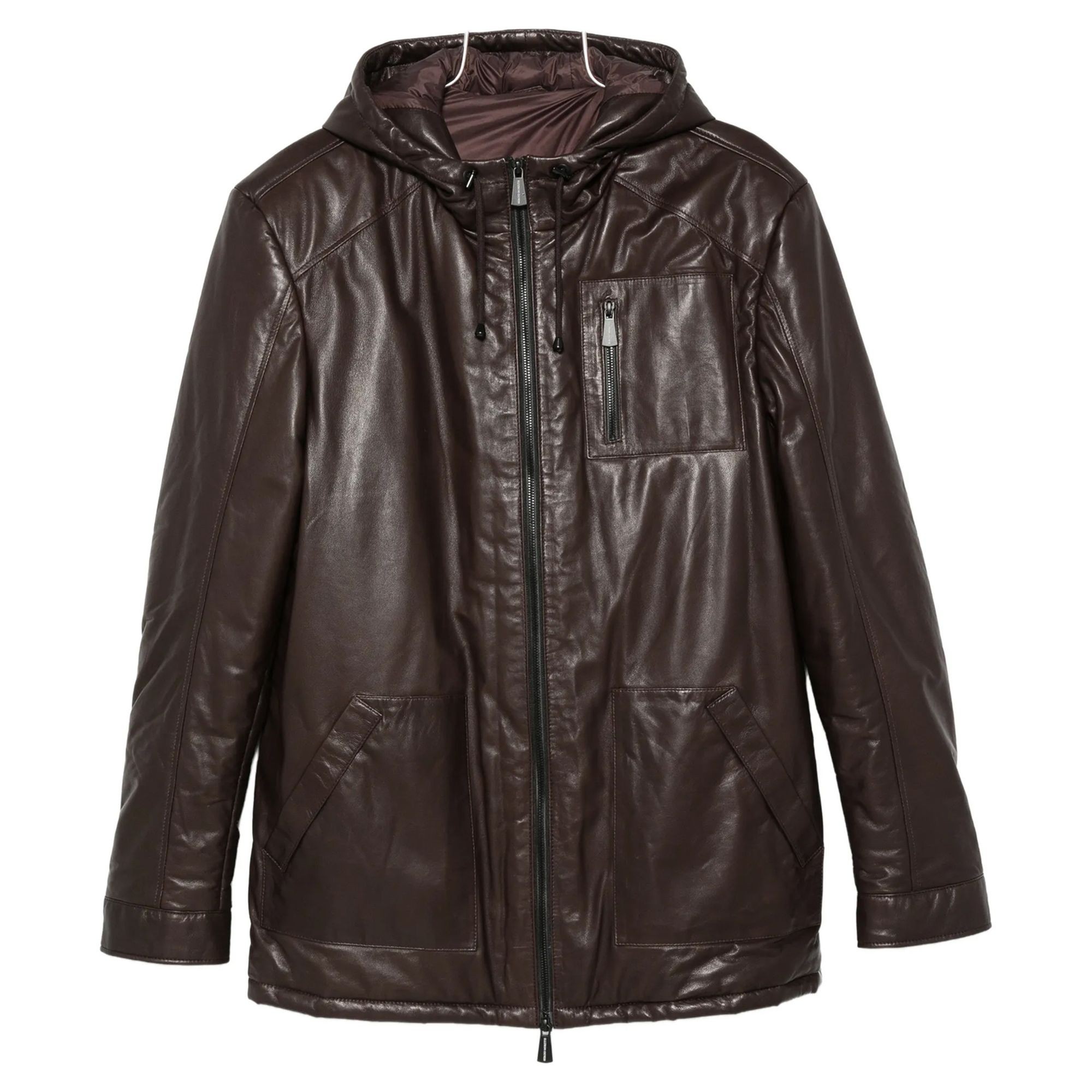 SERGIO MORETTI Odinė striukė vyrams, D.brown, Leather jacket 1