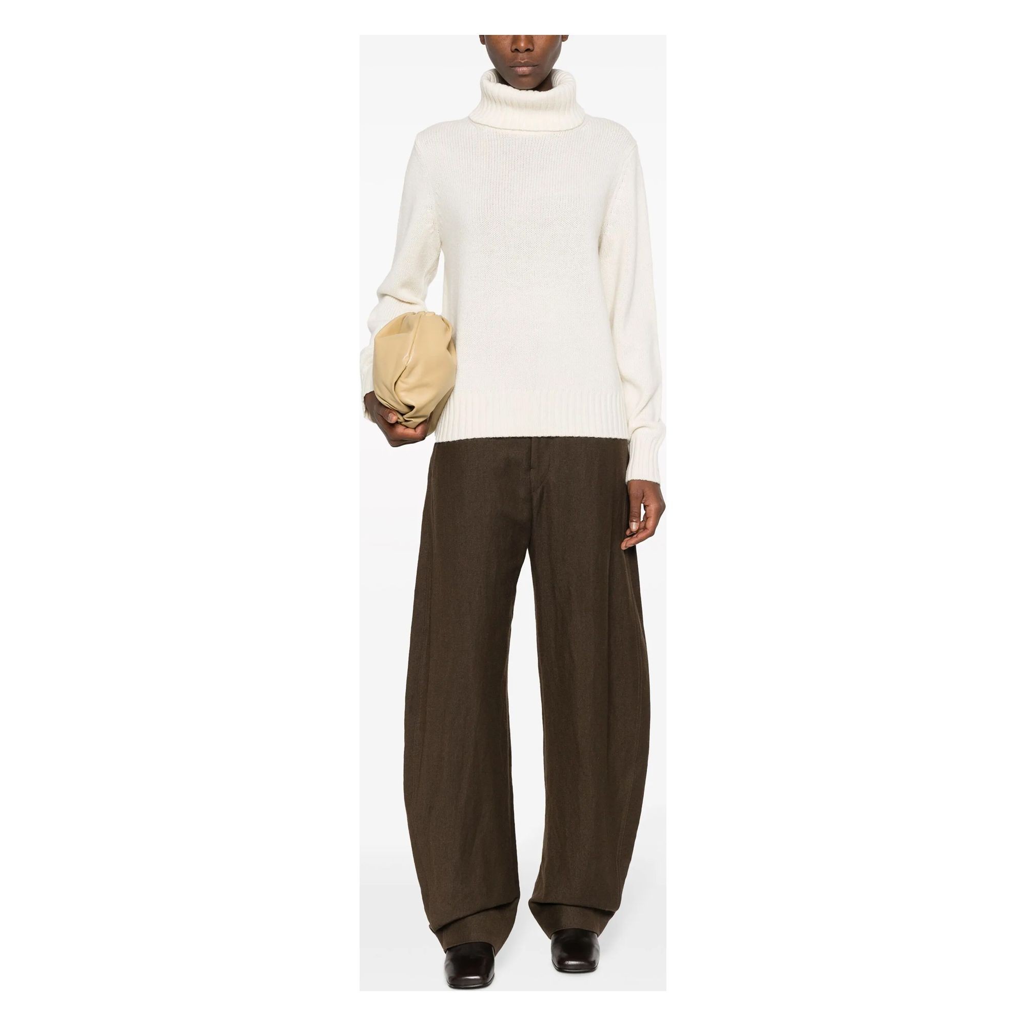 POLO RALPH LAUREN Megztinis su kaklu moterims, Smėlio, Rlxd tn long sleeve pullover 2