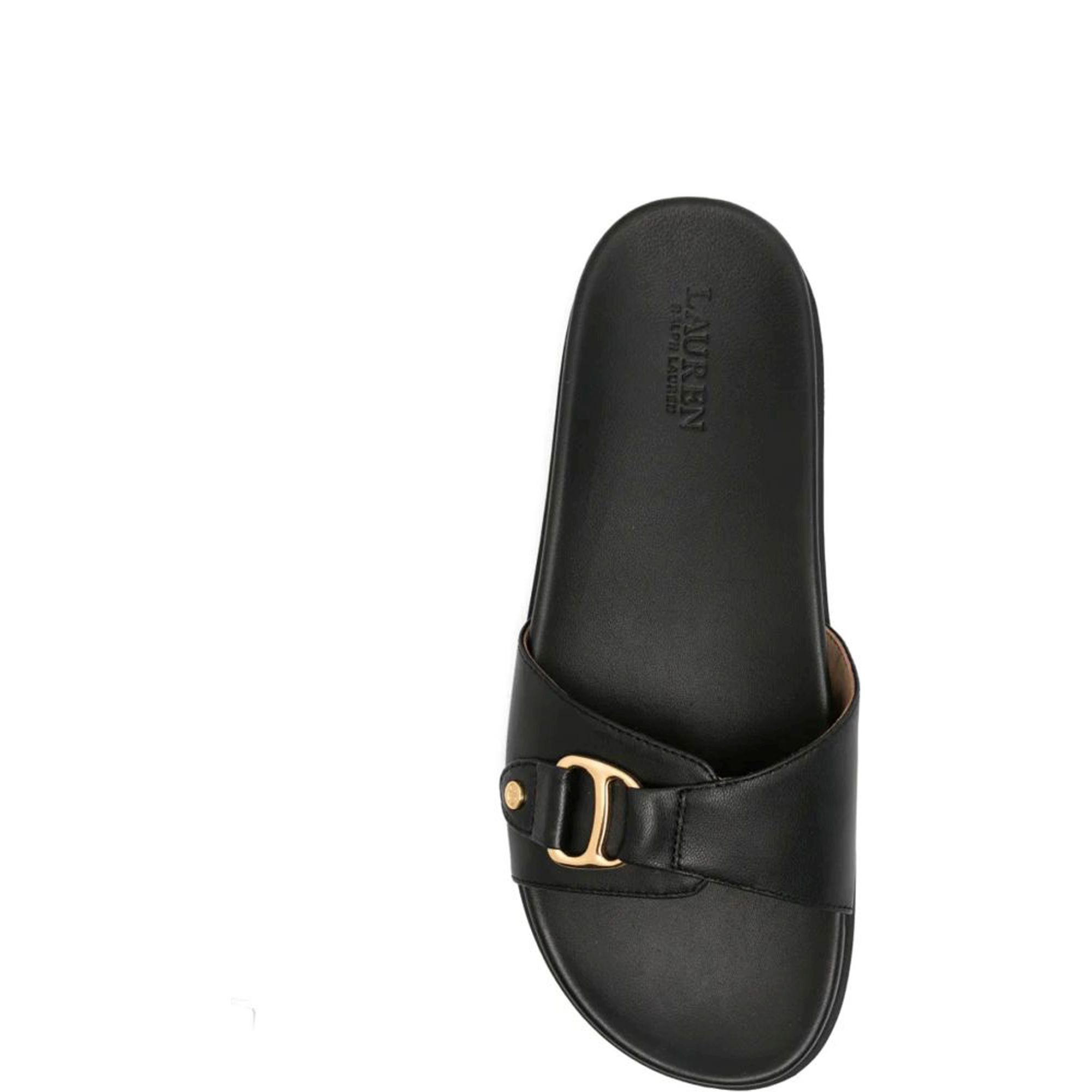 LAUREN RALPH LAUREN Guminės šlepetės moterims, Juoda, Tasha slide-sandals-slide 4