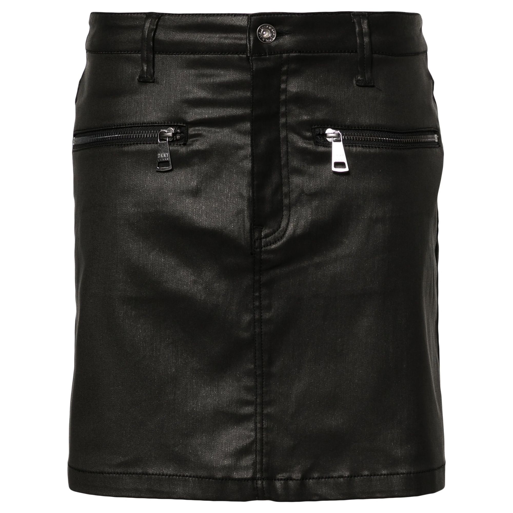 DKNY Mini sijonas moterims, Juoda, Coated denim mini sk 1