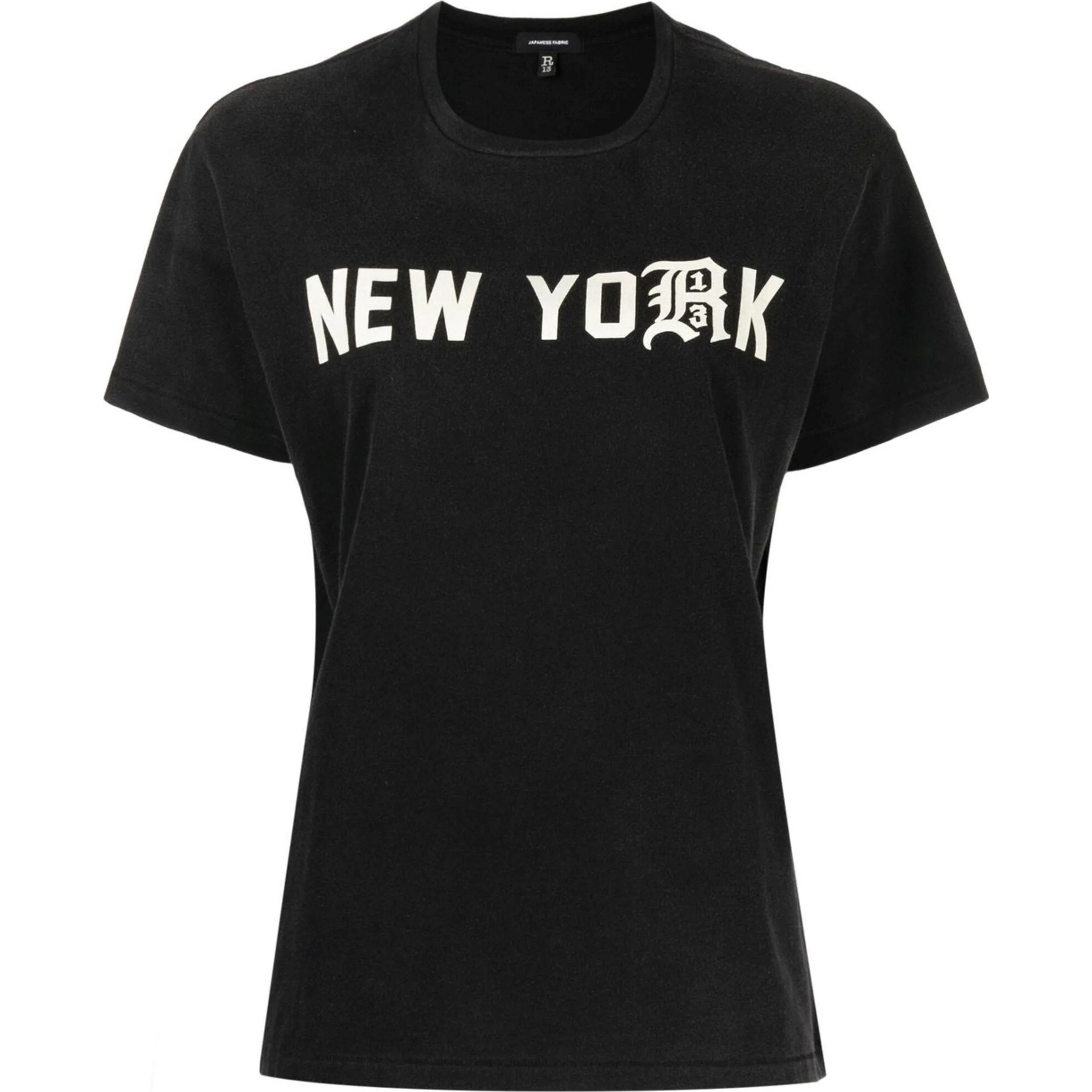 R13 Marškinėliai trump. rankovėmis moterims, Juoda, R13 new york boy t-shirt