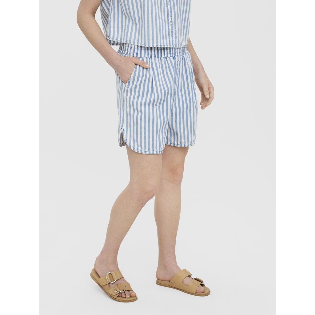 VERO MODA Šortai moterims, Balta, VMLINES MR STRIPED SH 4