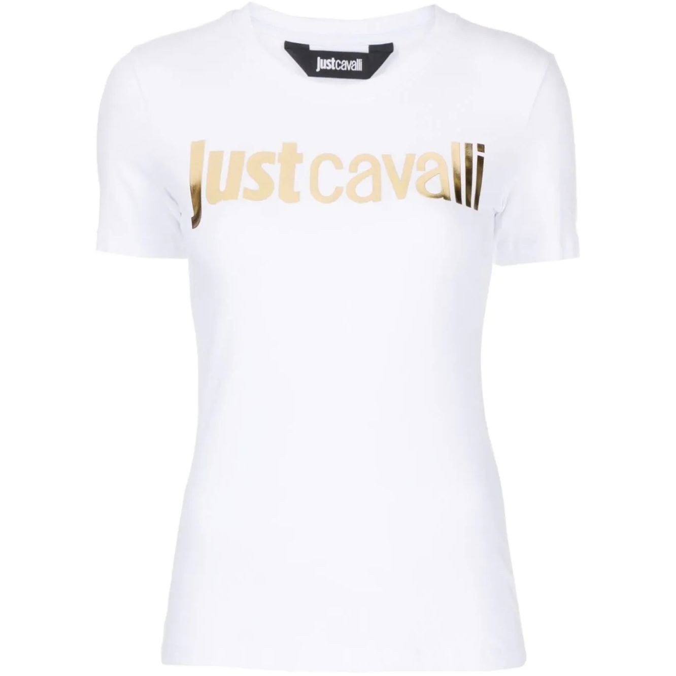 JUST CAVALLI Marškinėliai trump. rankovėmis moterims, Balta, Logo t-shirt 1