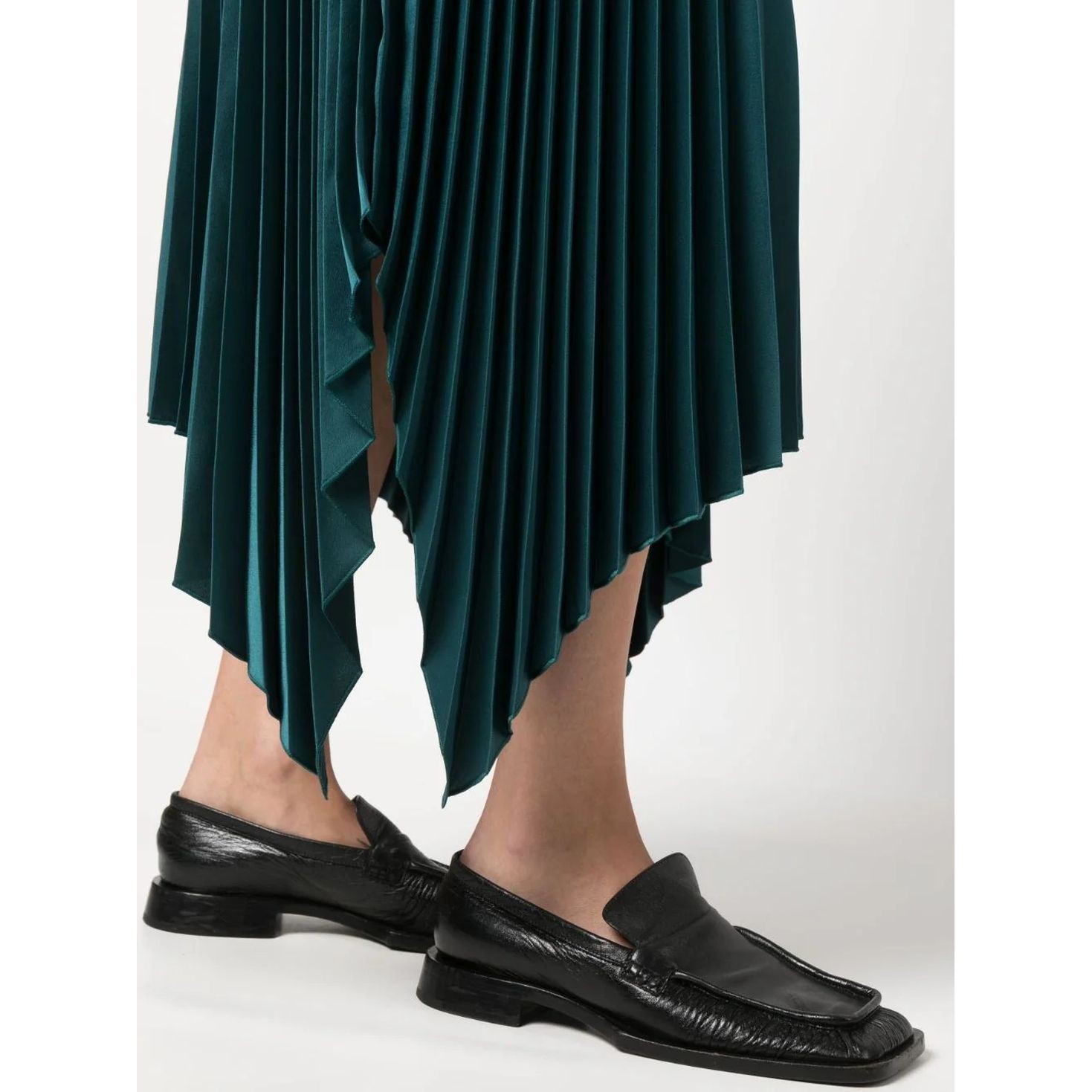 JOSEPH Midi sijonas moterims, Žalia, Ade knit weave plisse skirt 4