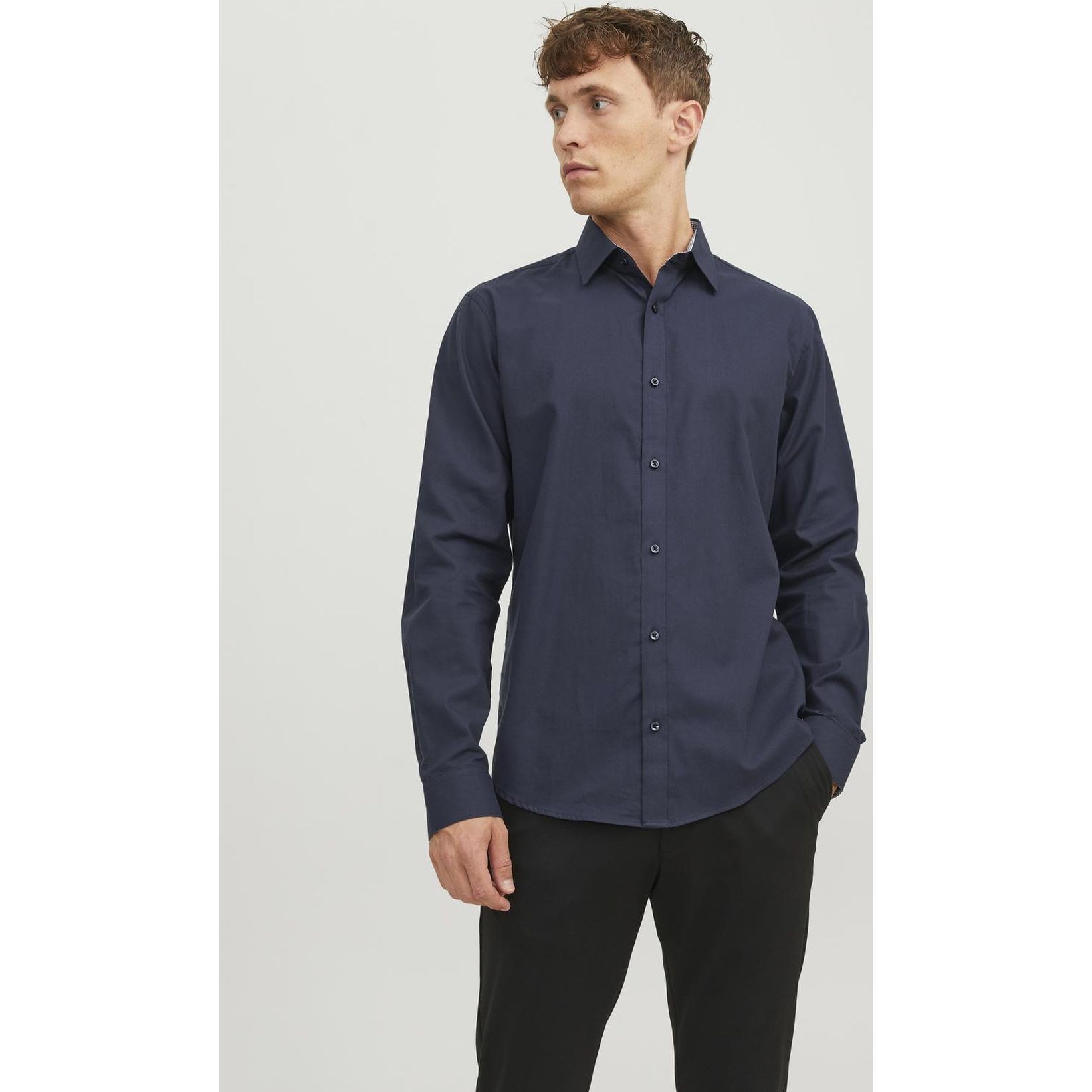 JACK & JONES Marškiniai vyrams, Mėlyna, JPRBLABELFAST SHIRT L/ 2