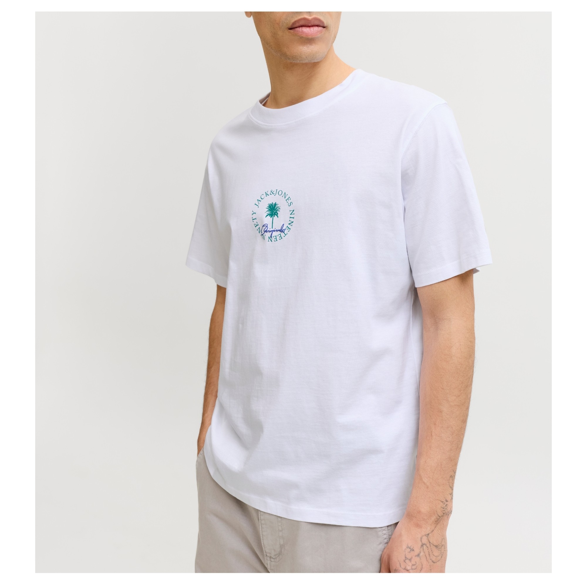 JACK & JONES Marškinėliai vyrams, Balta, Hyeres minimal 2