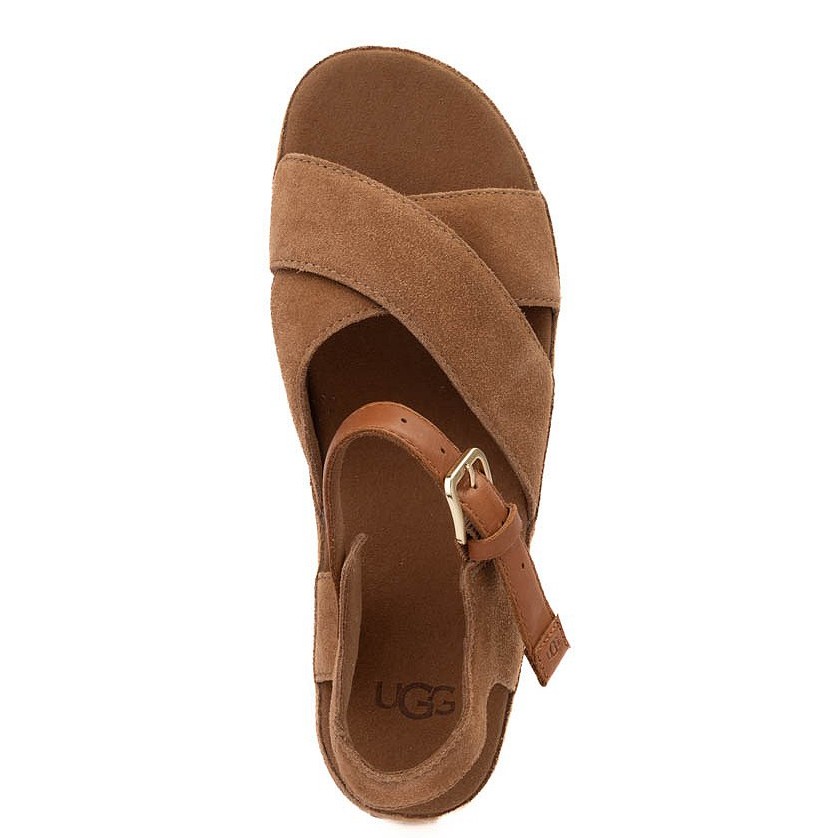 UGG Basutės moterims, Ruda, Aubrey ankle strap sandals 4