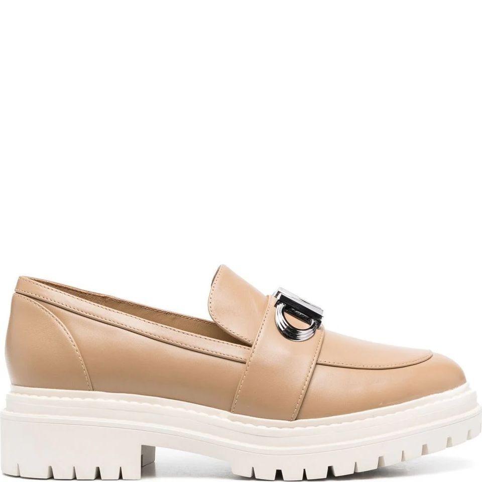 MICHAEL KORS Loaferiai moterims, Ruda, Parker leather loafer 5