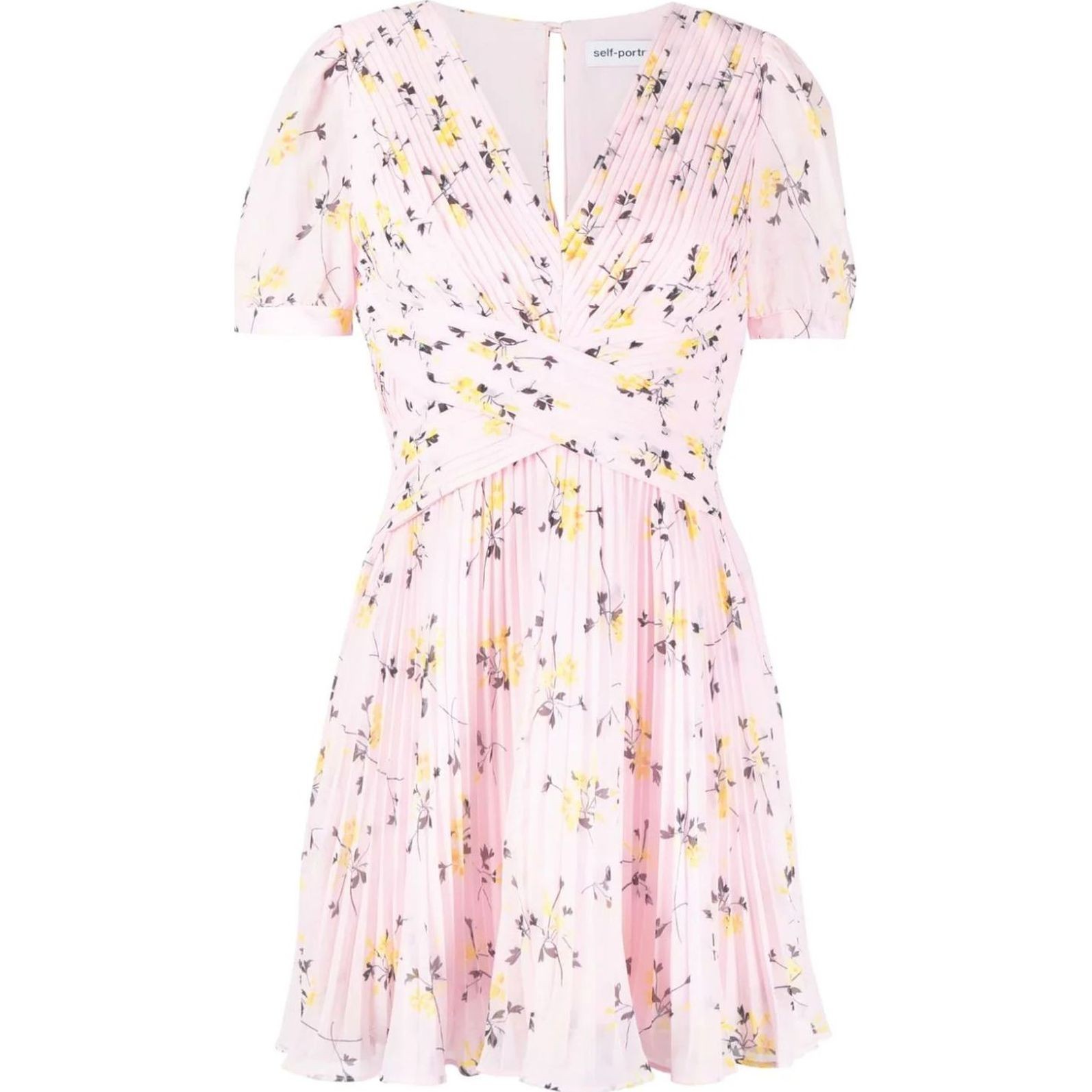 SELF PORTRAIT Mini suknelė moterims, Rožinė, Pink floral print mini dress 1