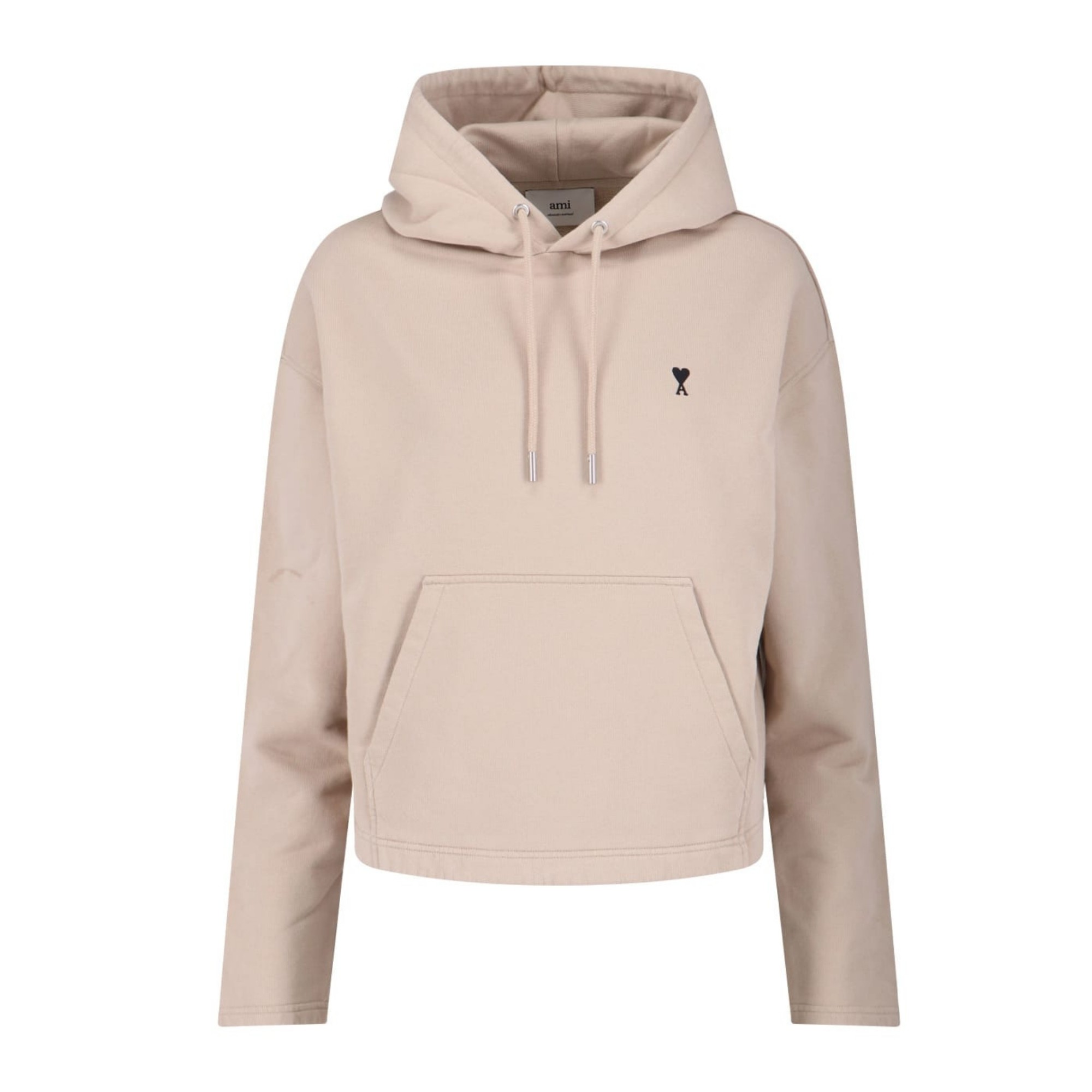 AMI PARIS Džemperis moterims, Smėlio, Contrasted ami de coeur hoodie 1