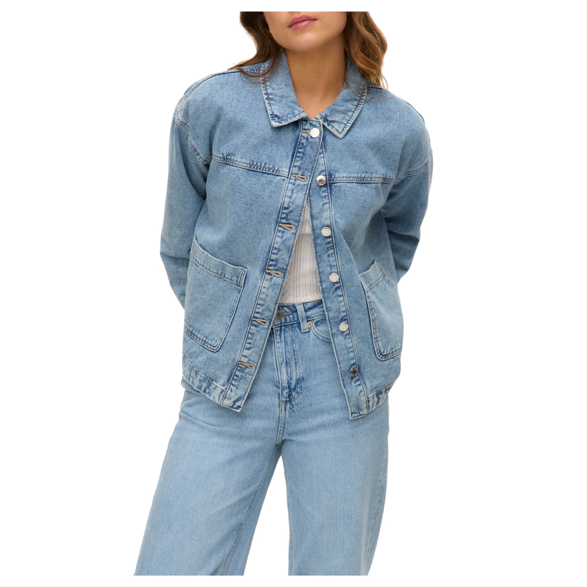 VERO MODA Džinsinis švarkas moterims, Mėlyna, Jamie denim 1