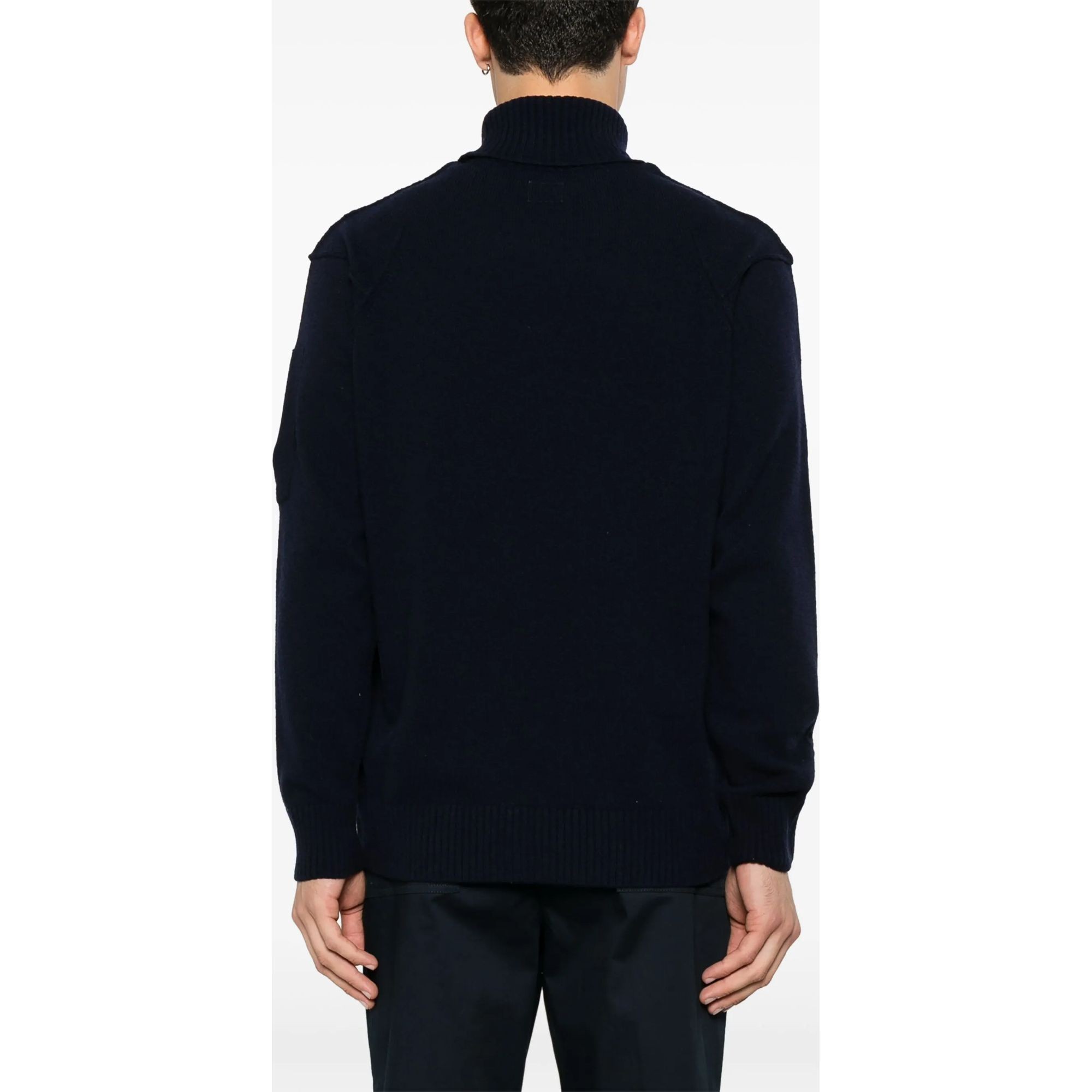 C.P. COMPANY Megztinis su kaklu vyrams, Mėlyna, Lens-detail turtleneck 4