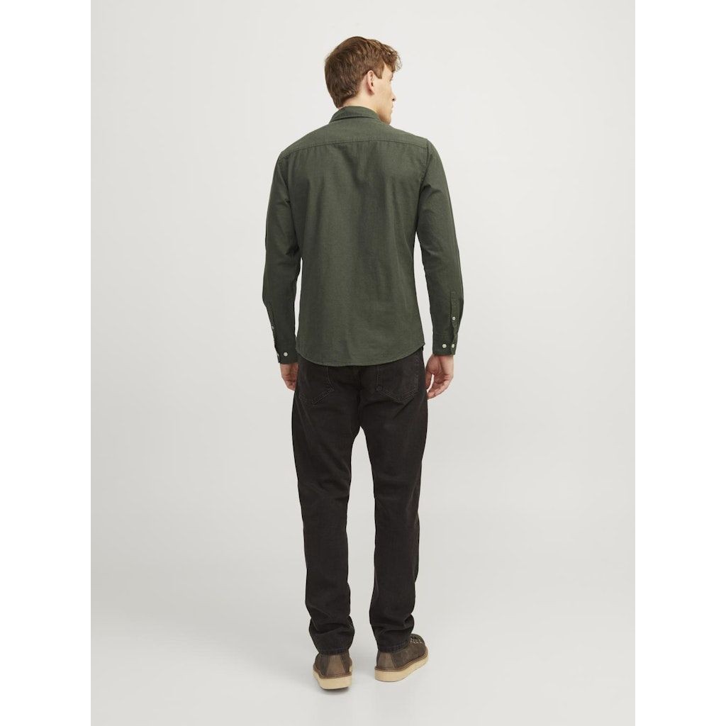 JACK & JONES Marškiniai vyrams, Žalia, JJEOXFORD SHIRT LS NOO 5