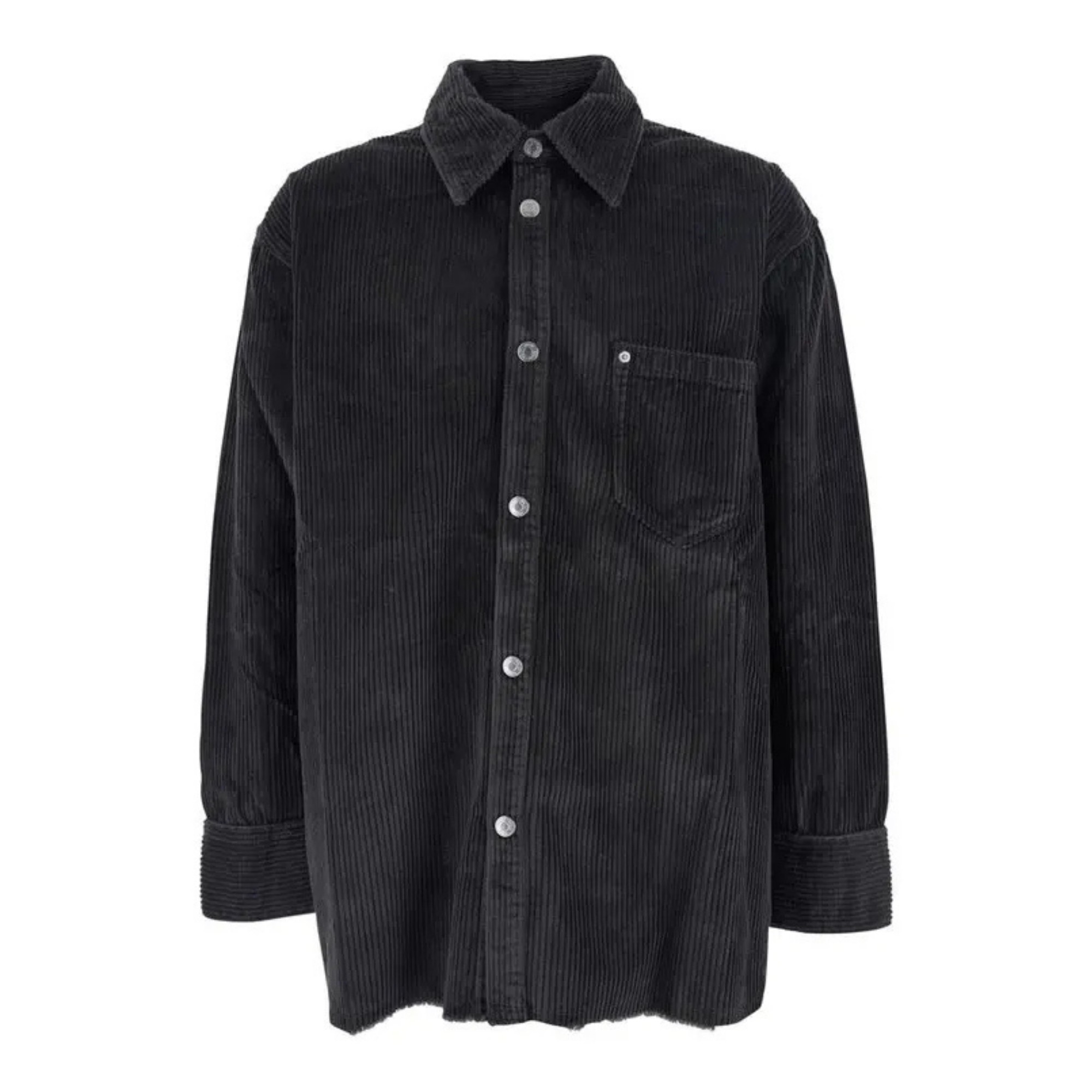 AMI PARIS Marškiniai ilgomis rankovėmis, Juoda, Side slit overshirt 1