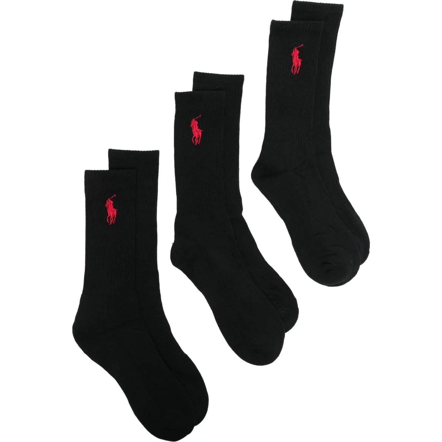 POLO RALPH LAUREN UW Kojinės vyrams, Juoda, Big pony 3-pack crew sock 1
