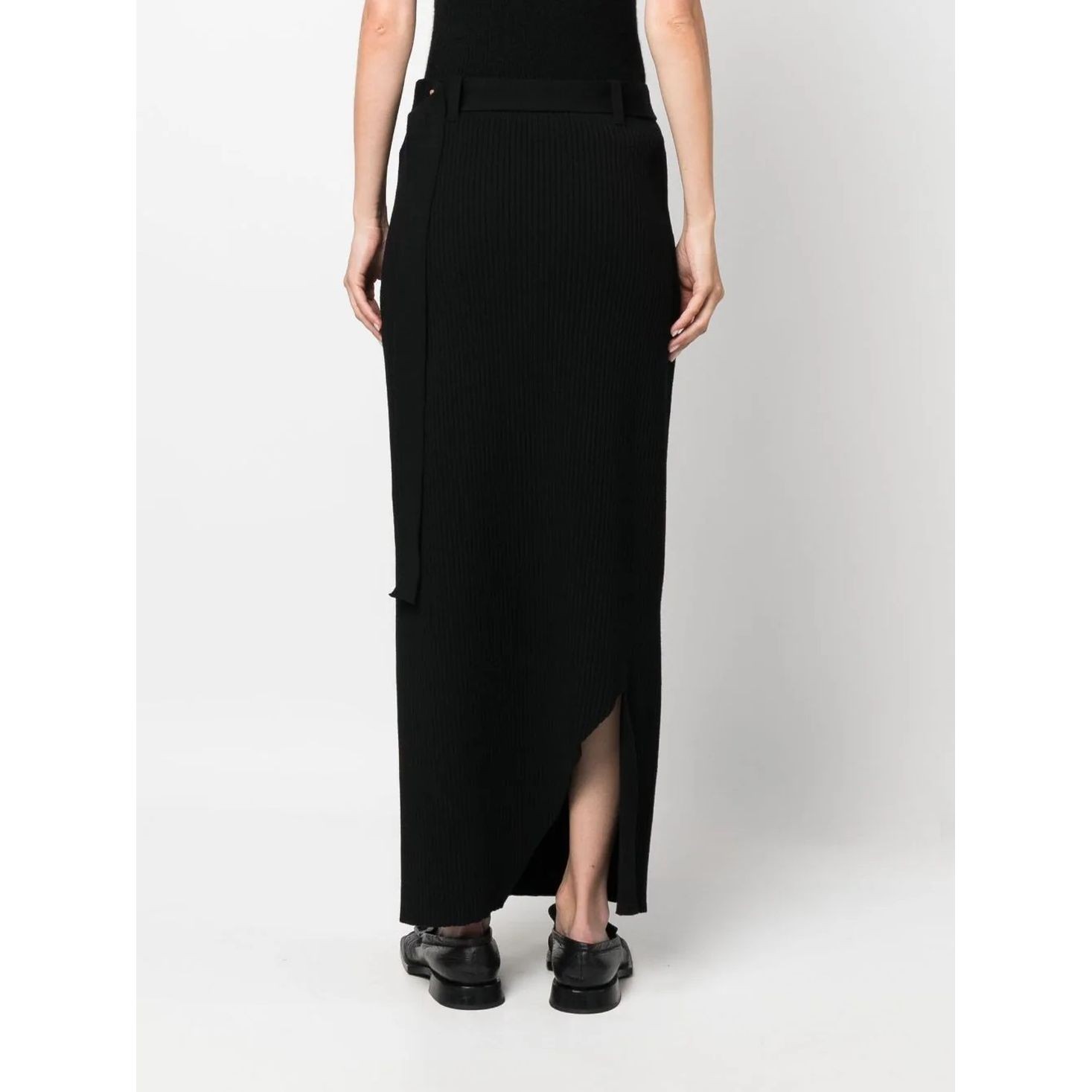 AERON Midi sijonas moterims, Juoda, Knitted skirt 3