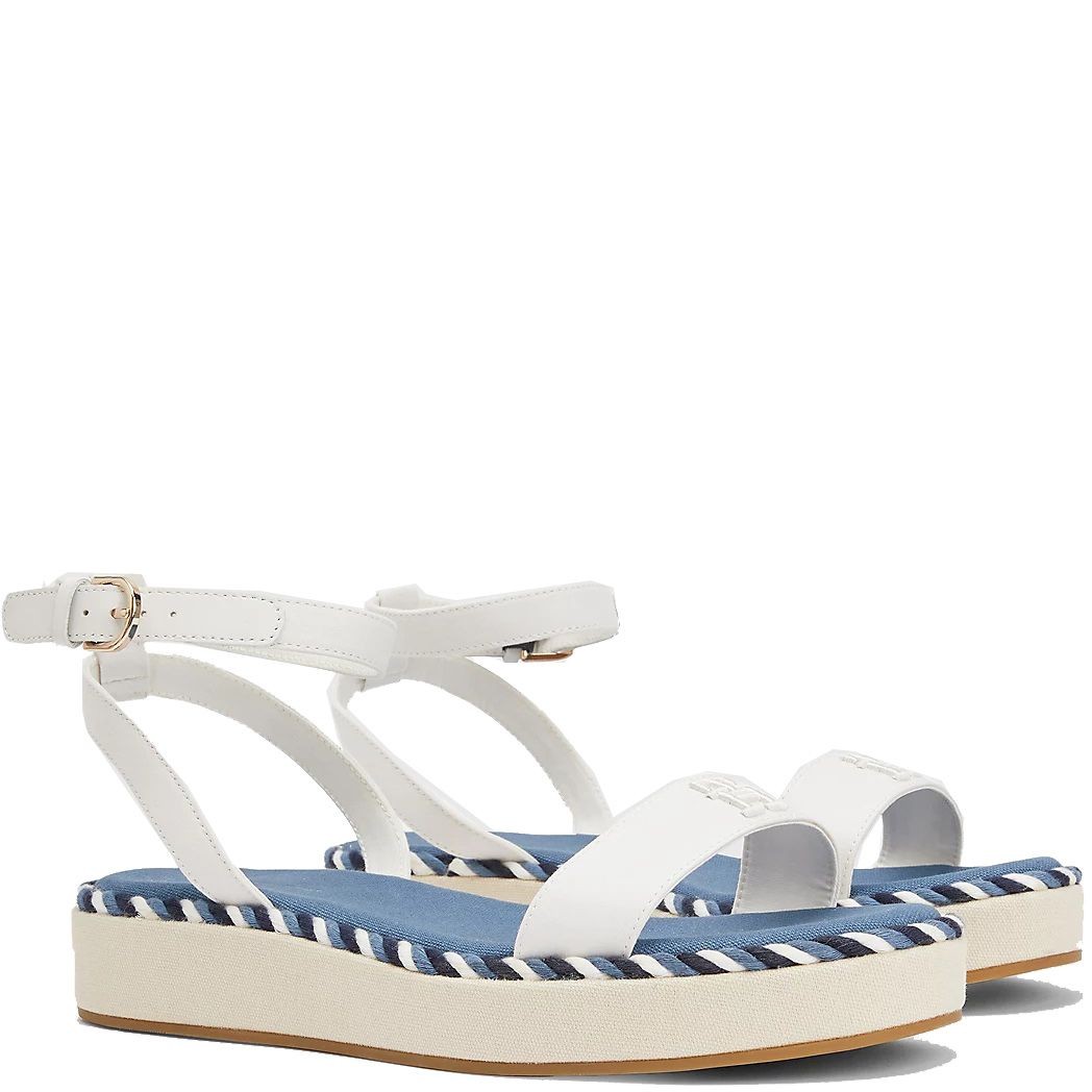 TOMMY HILFIGER Basutės moterims, Balta, Rope flatform sandals 2